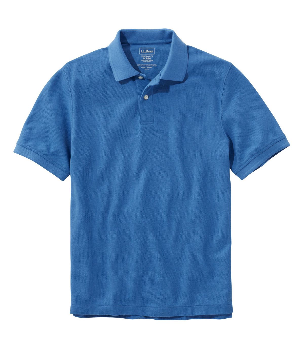 L.L.Bean Men's Premium Double L® Polo, Short-Sleeve Without Pocket, Traditional Fit