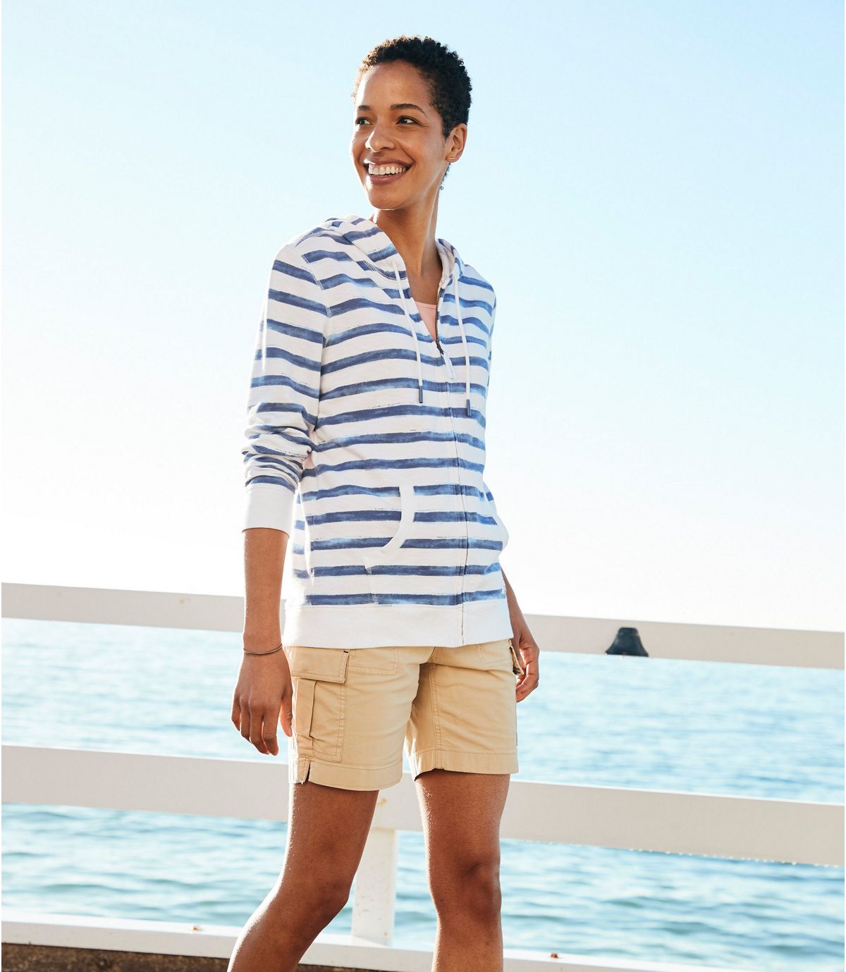 L.L.Bean Women's Organic Cotton Hooded Sweatshirt, Long-Sleeve Print