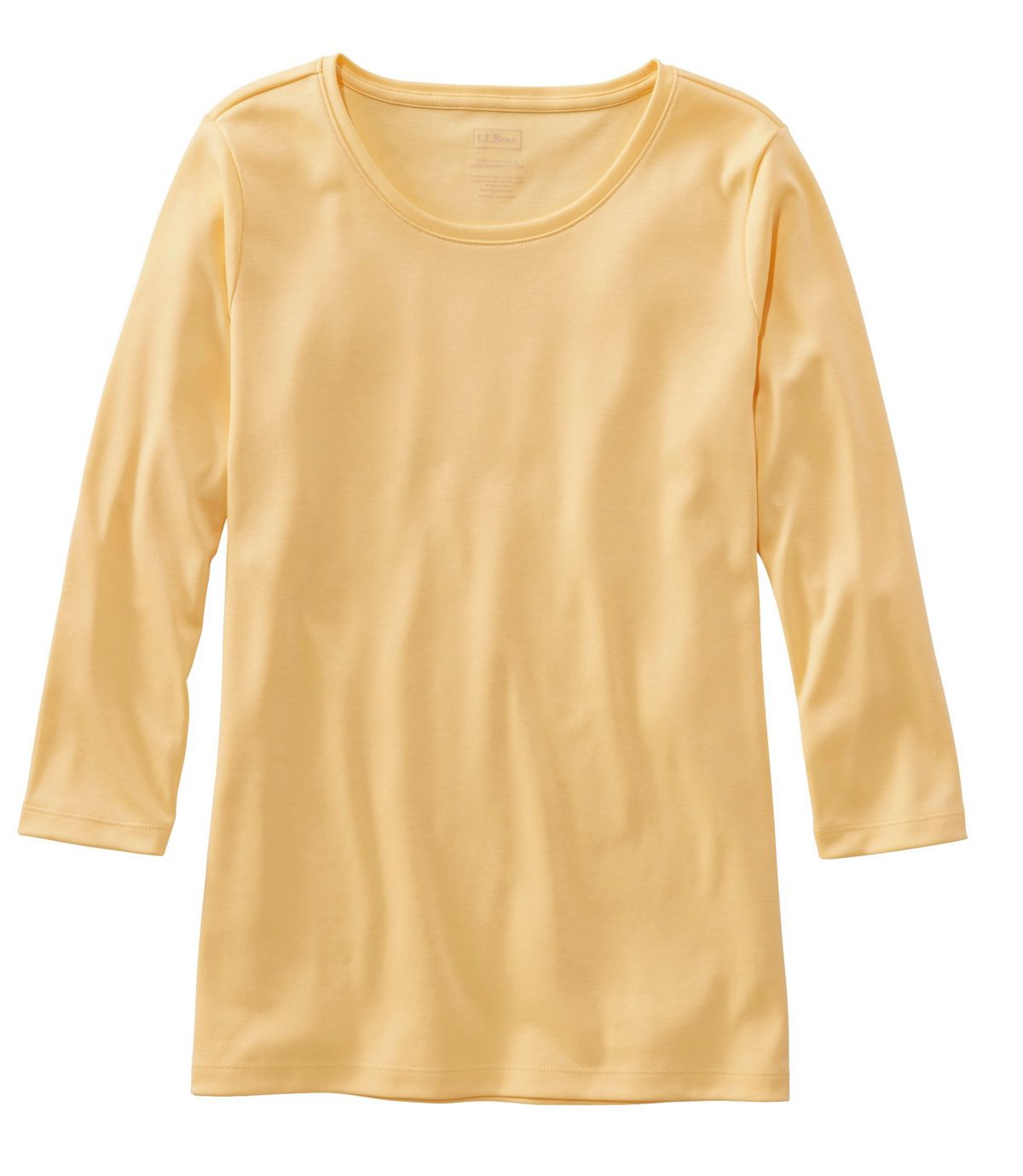 L.L.Bean Women's Pima Cotton Shaped Tee, Three-Quarter-Sleeve Jewelneck