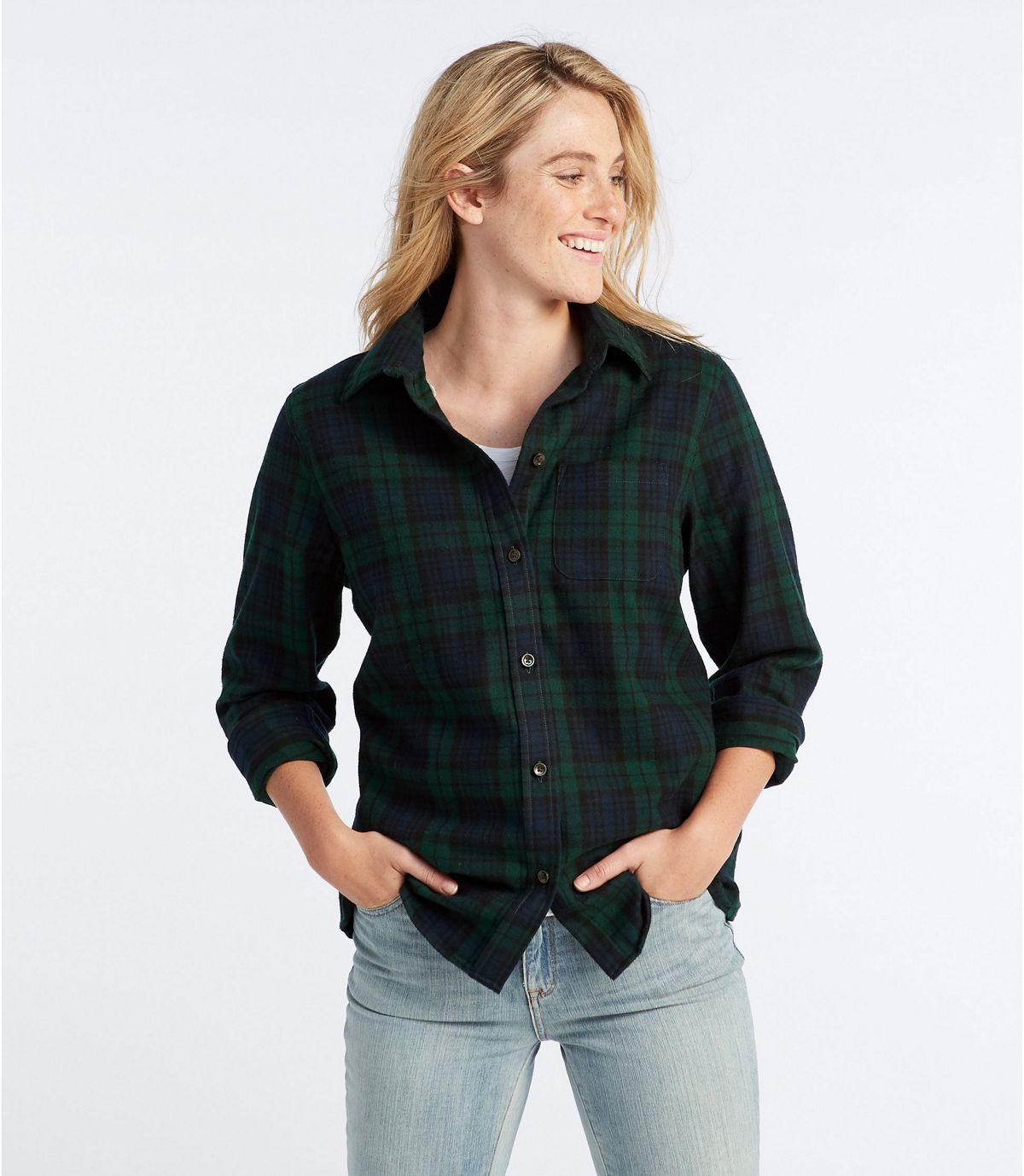 L.L.Bean Women's Scotch Plaid Flannel Shirt, Relaxed