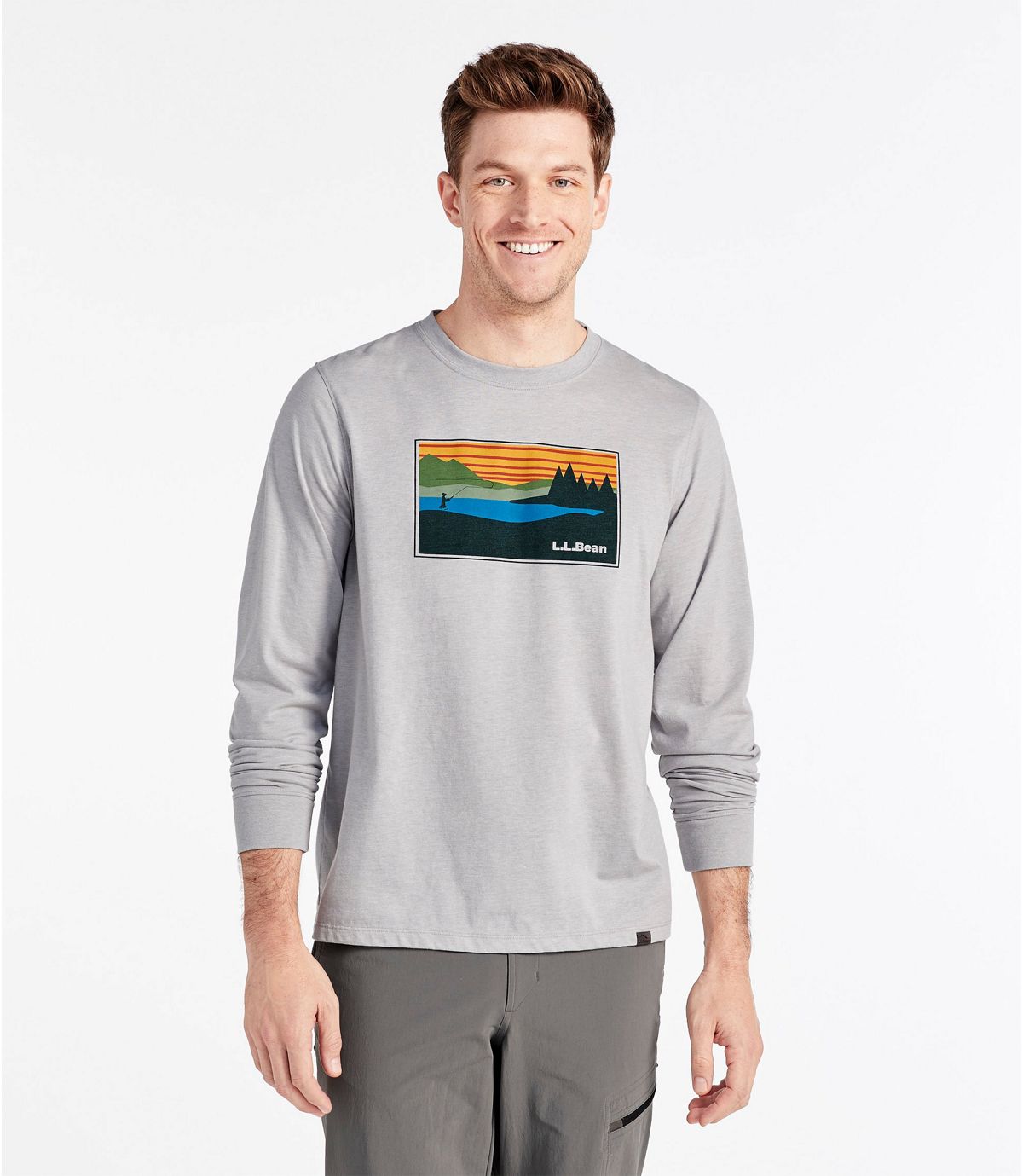 L.L.Bean Men's Technical Fishing Graphic Tees, Long-Sleeve