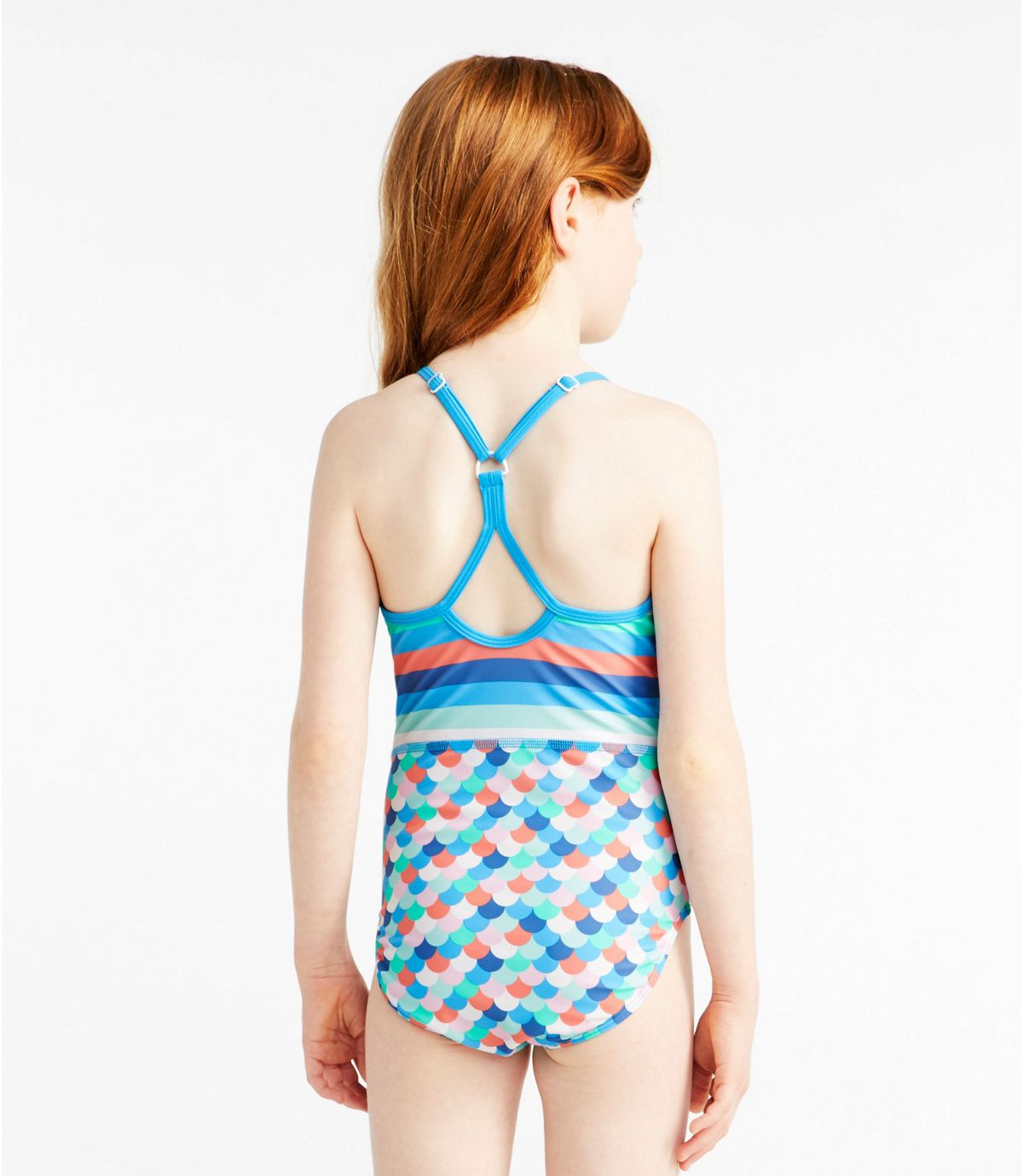 L.L.Bean Girls' BeanSport Swimsuit, One-Piece, Print
