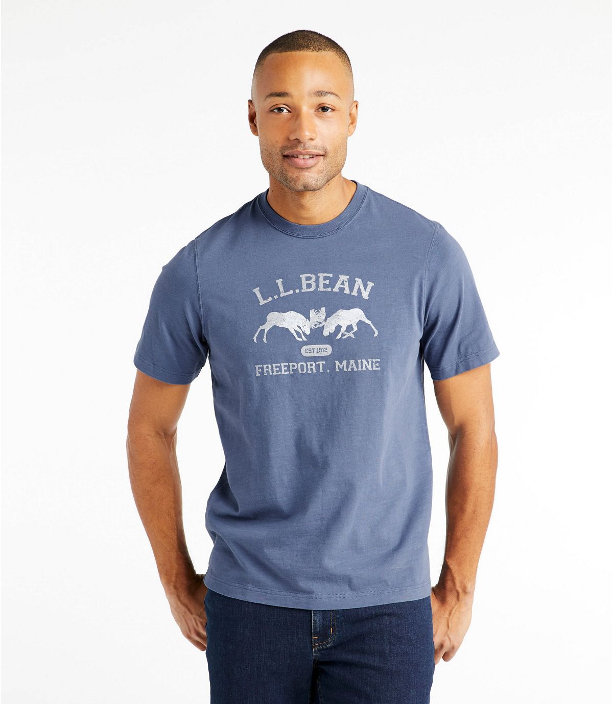 L.L.Bean Men's Lakewashed® Organic Cotton Graphic Tee, Short-Sleeve