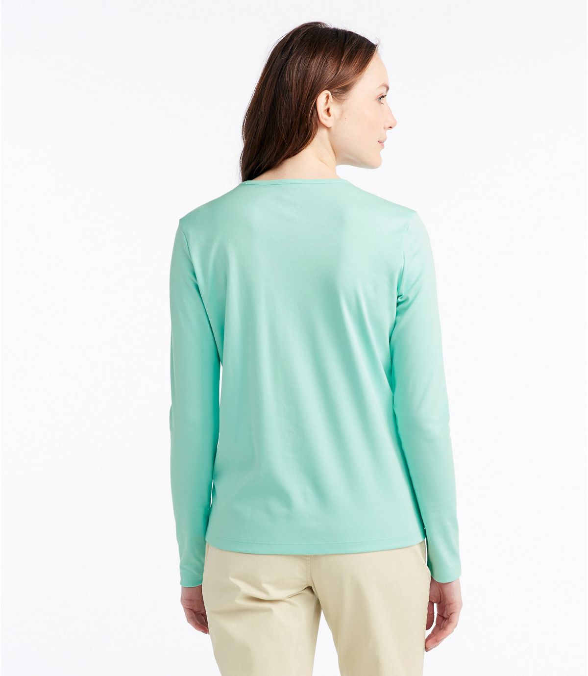 L.L.Bean Women's Pima Cotton Tee, Long-Sleeve Crewneck