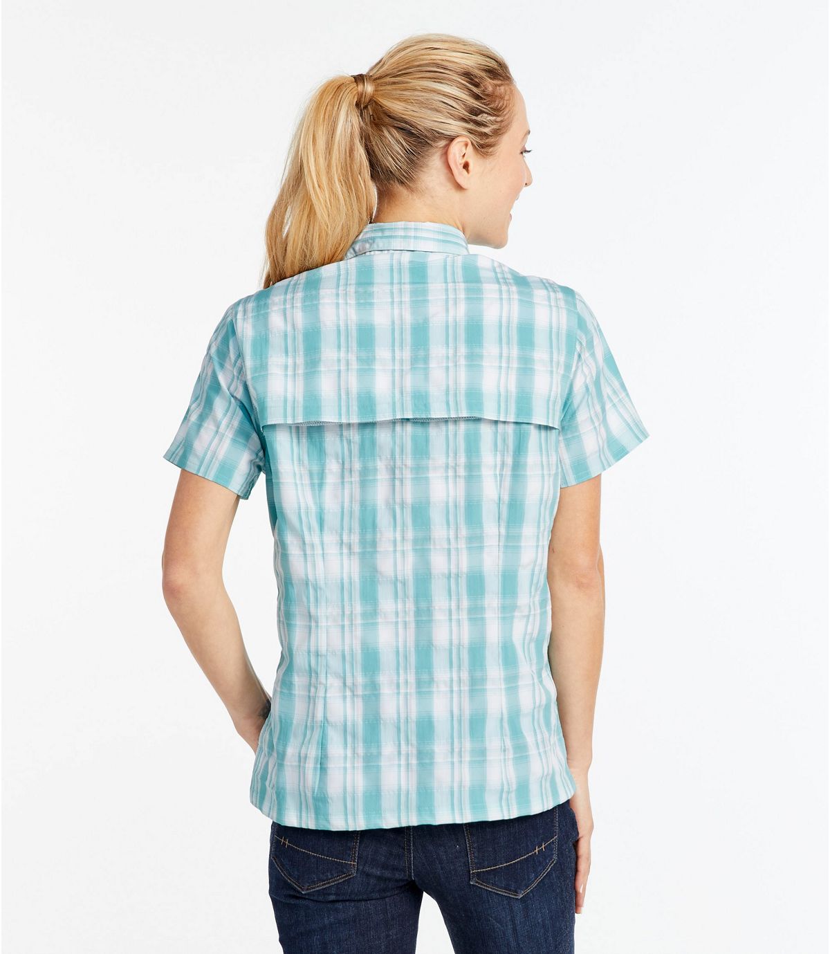 L.L.Bean Women's Tropicwear Shirt, Plaid Short-Sleeve