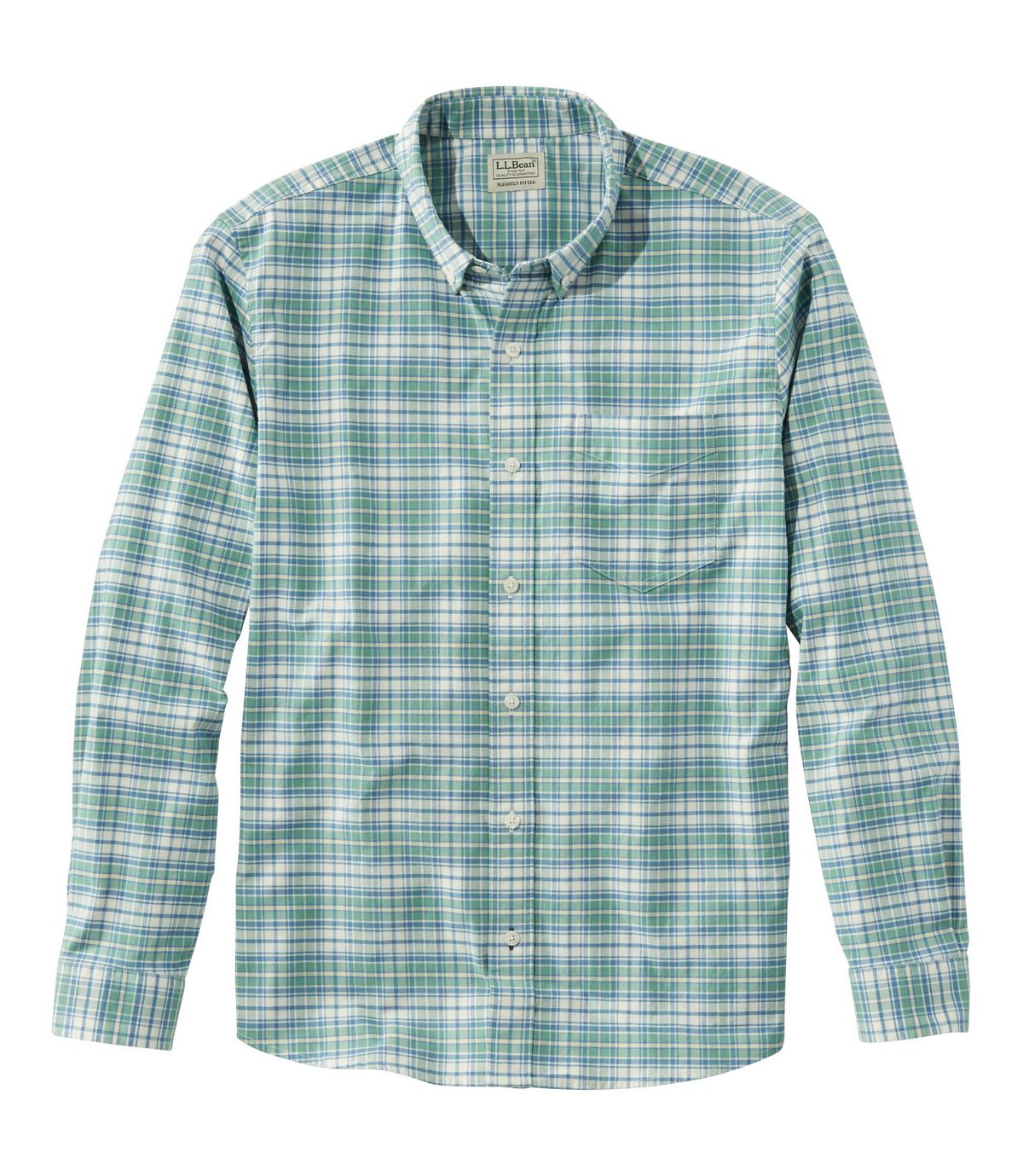 L.L.Bean Comfort Stretch Oxford Shirt, Slightly Fitted, Plaid