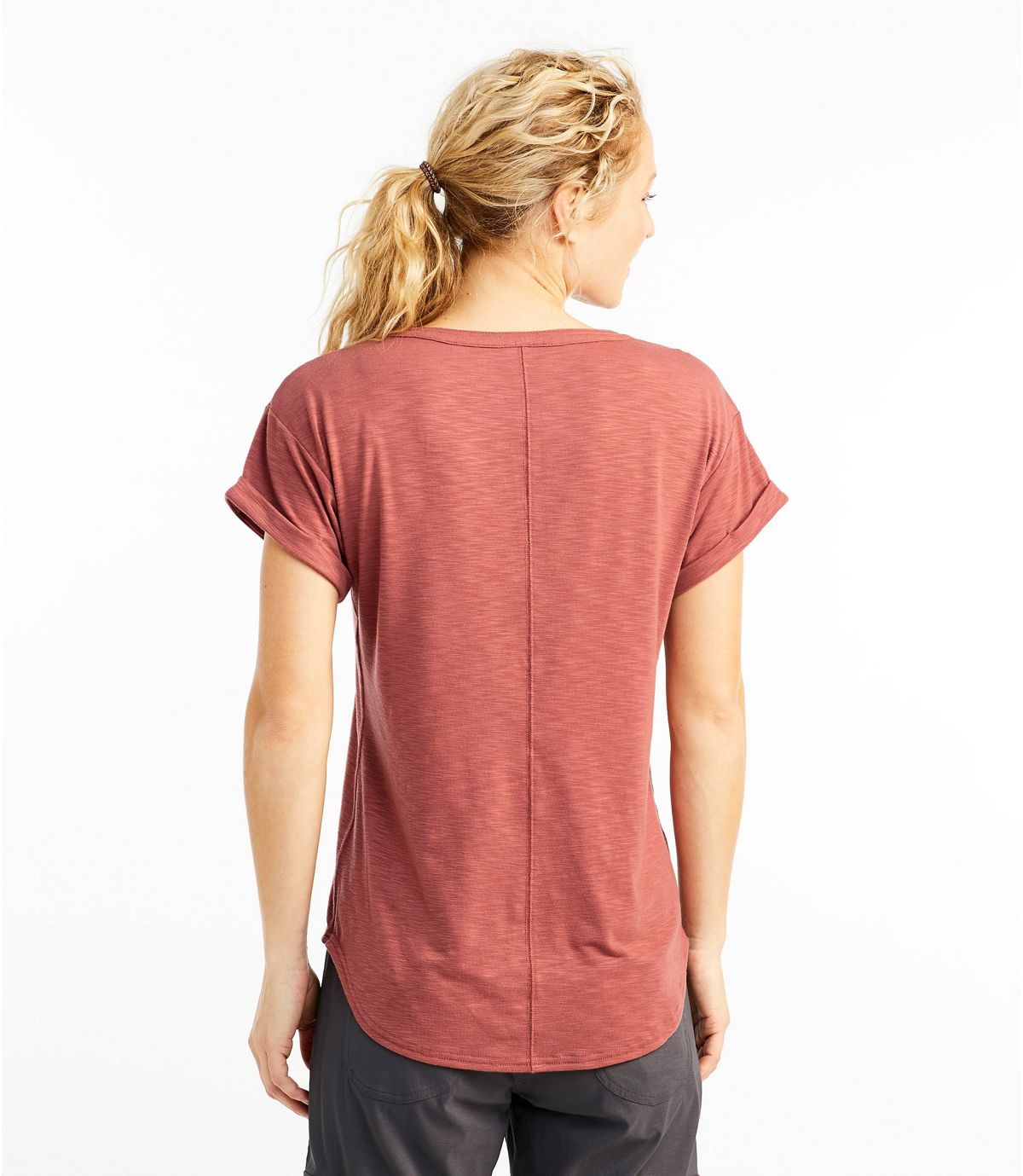 L.L.Bean Women's Streamside Tee, Short-Sleeve Splitneck