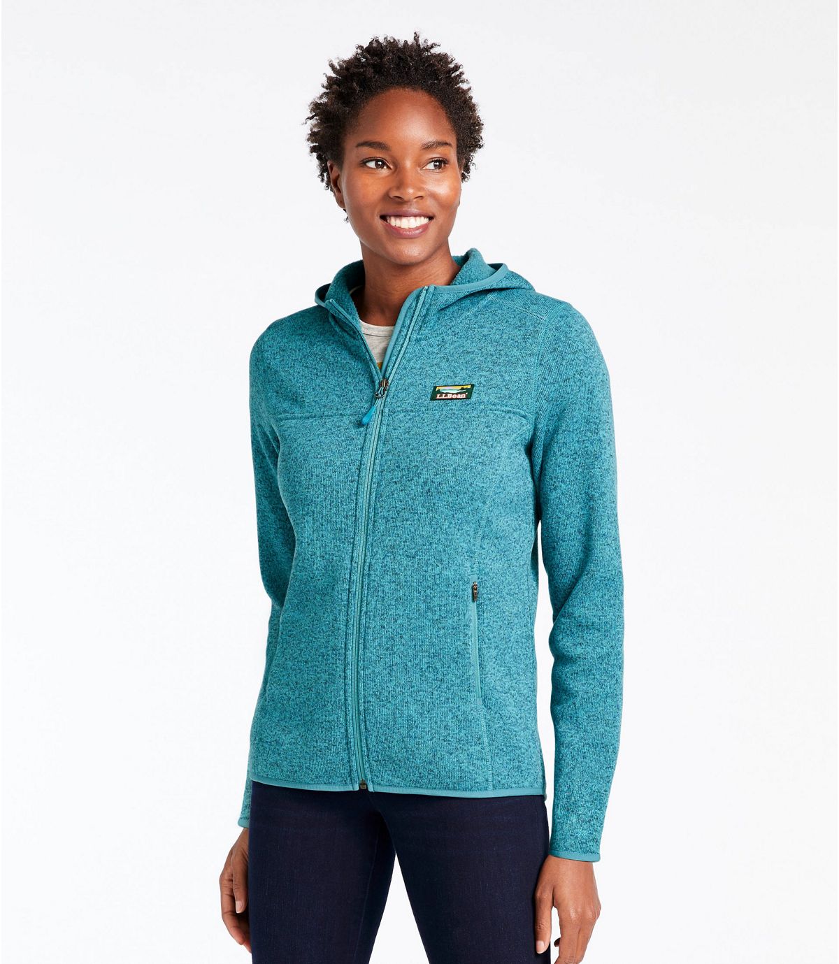 L.L.Bean Women's L.L.Bean Sweater Fleece, Full-Zip Hoodie