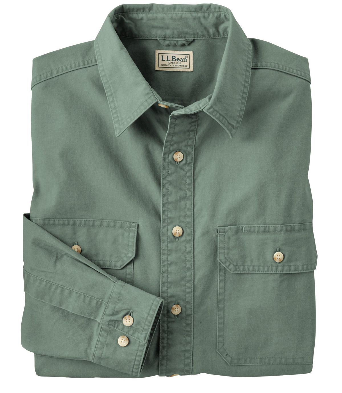 L.L.Bean Men's Sunwashed Canvas Shirt, Traditional Fit