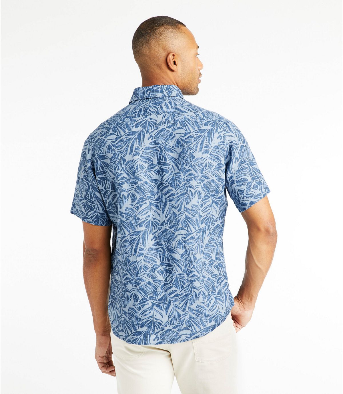 L.L.Bean Men's L.L.Bean Linen Shirt, Short-Sleeve, Print