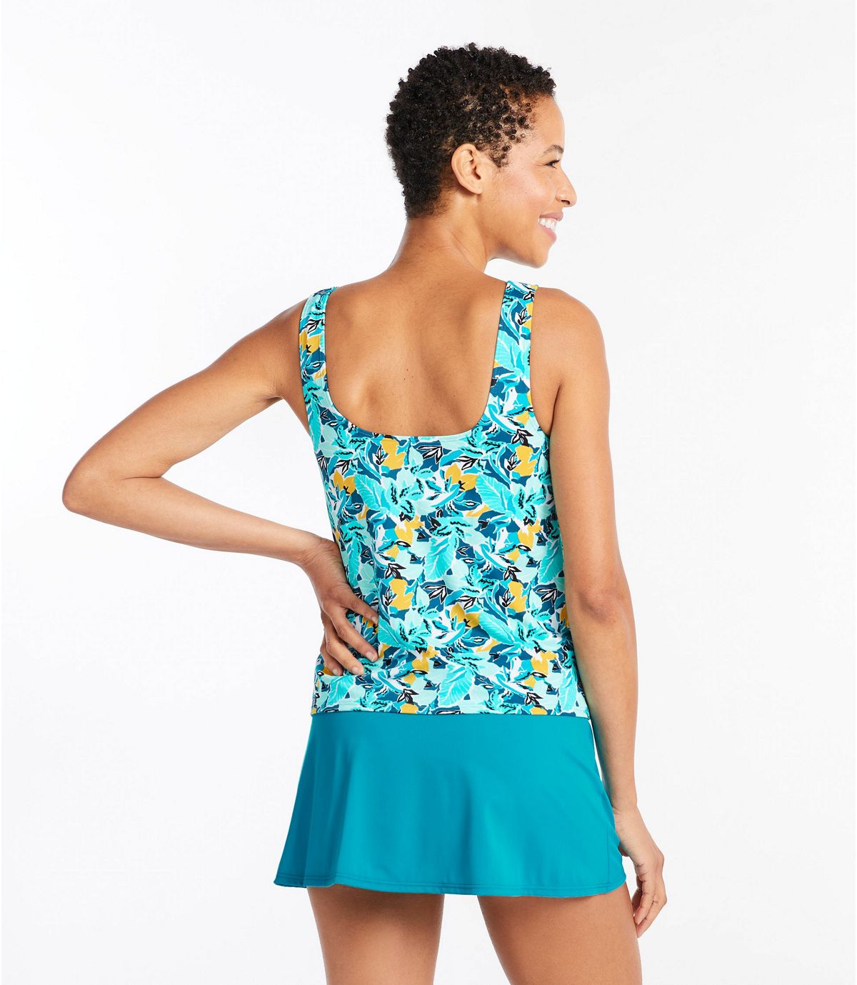 L.L.Bean Women's BeanSport Swimwear, Scoopneck Tankini Top, Print