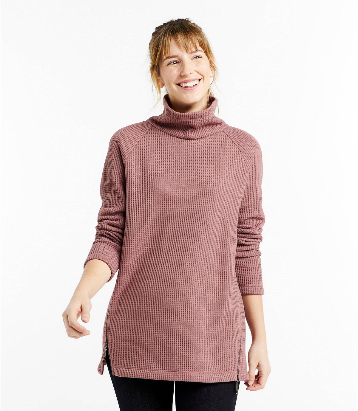 L.L.Bean Women's Signature Mock-Neck Waffle Tunic