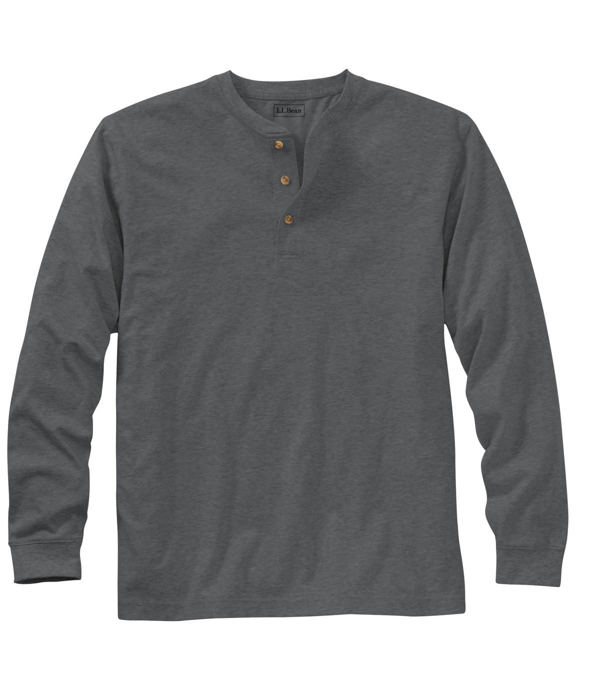 L.L.Bean Men's Carefree Unshrinkable Tee, Traditional Fit, Long-Sleeve Henley