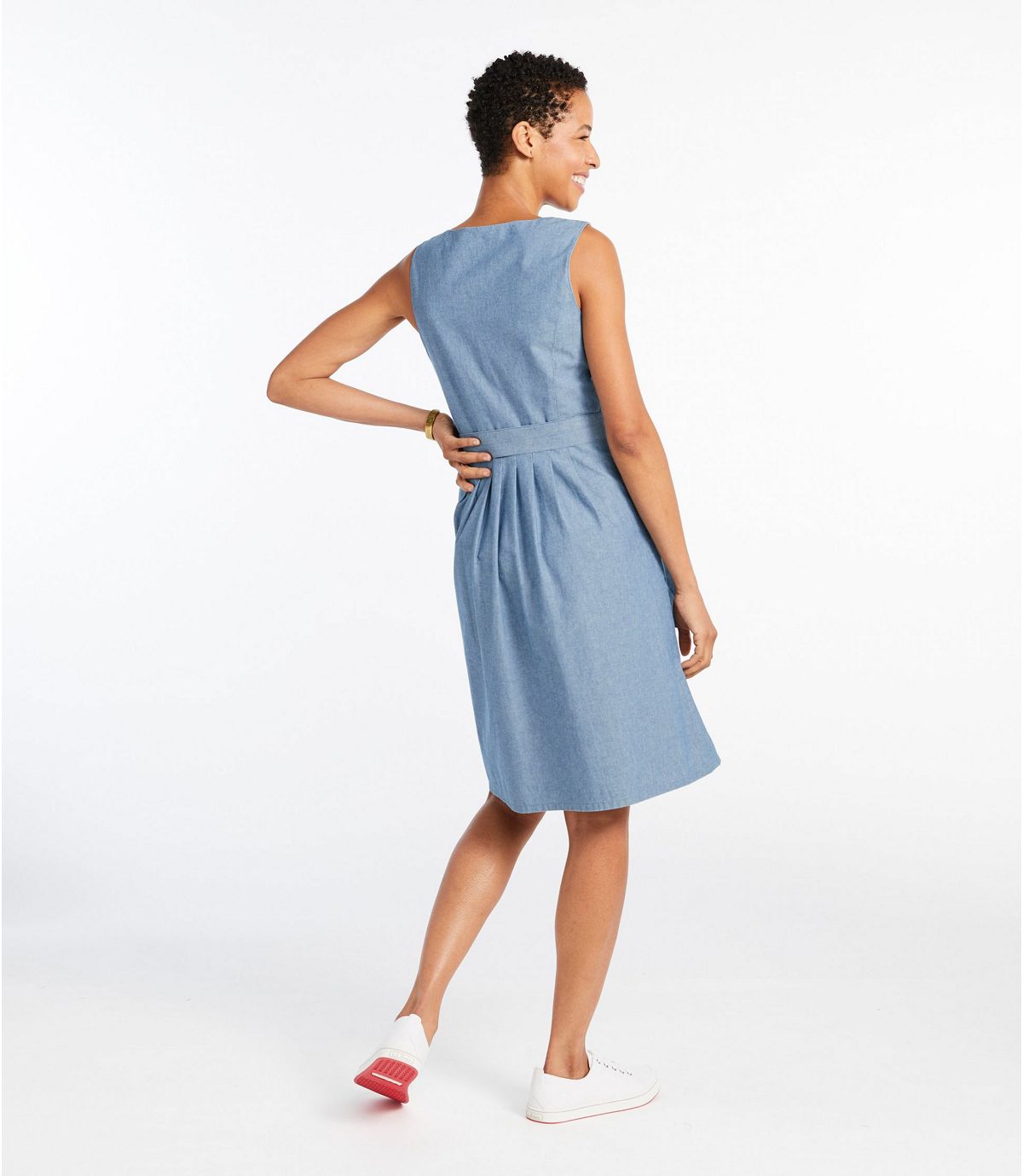 L.L.Bean Women's Signature V-Neck Chambray Dress