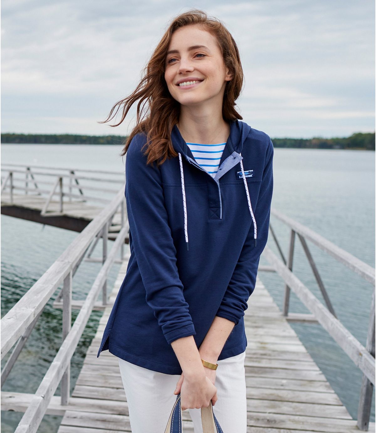 L.L.Bean Women's Soft Cotton Rugby, Hoodie Pullover