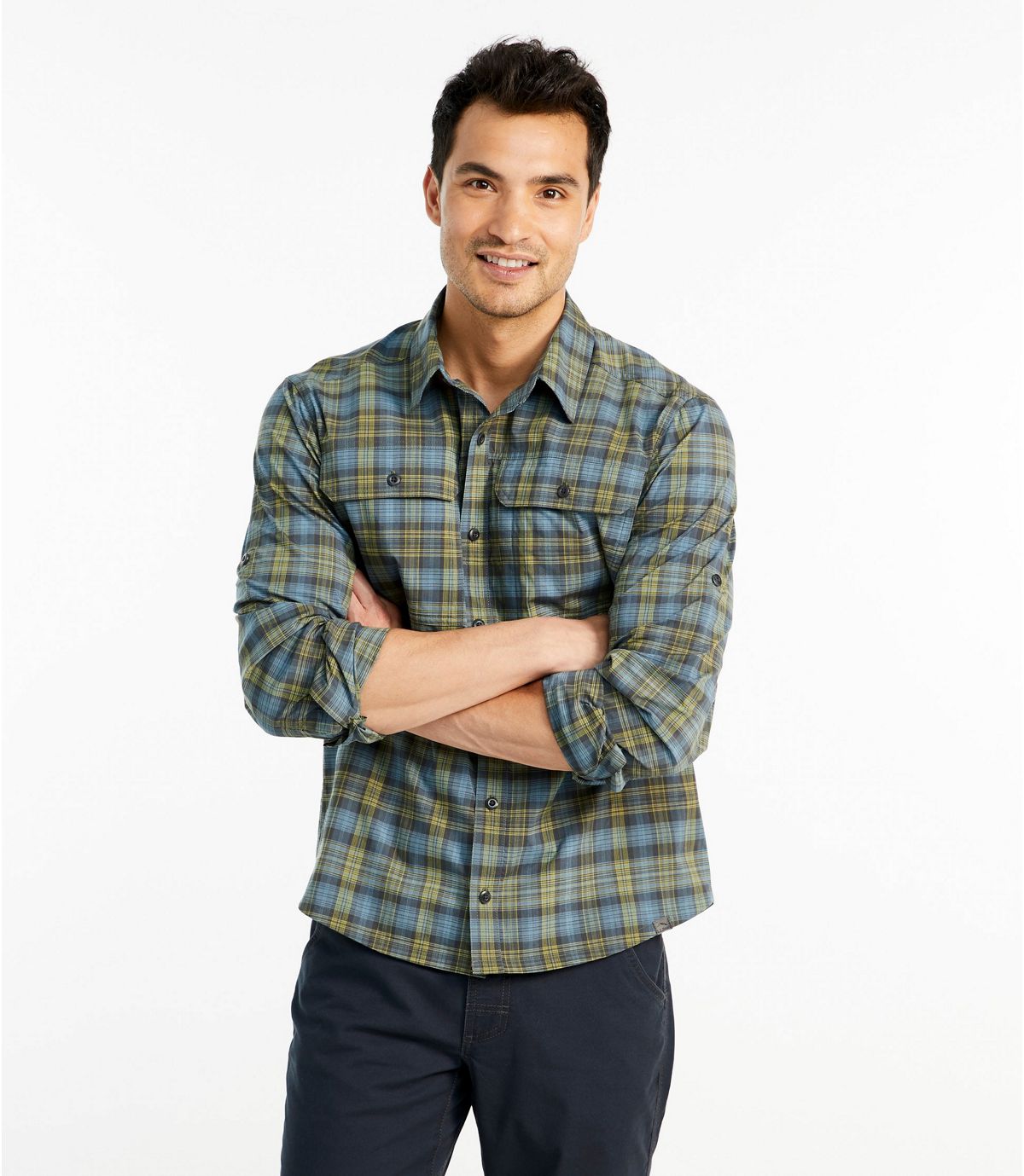 L.L.Bean Men's Long-Sleeve Cresta Hiking Shirt, Plaid