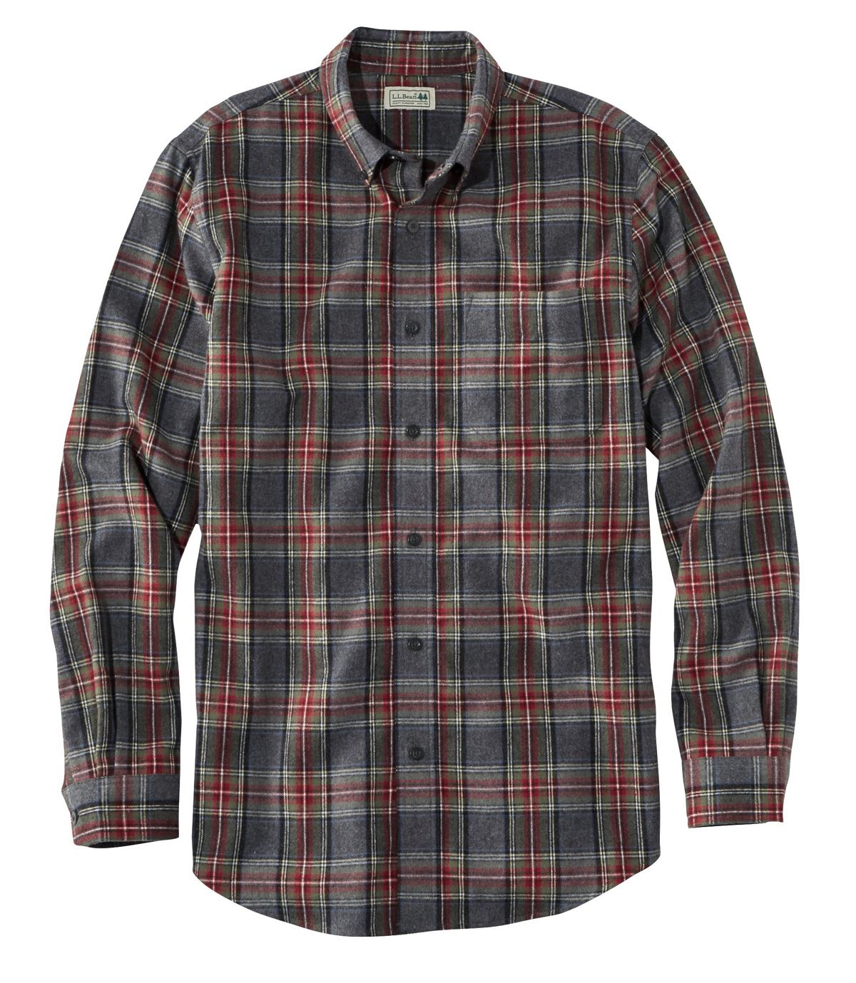 L.L.Bean Scotch Plaid Flannel Shirt, Slightly Fitted