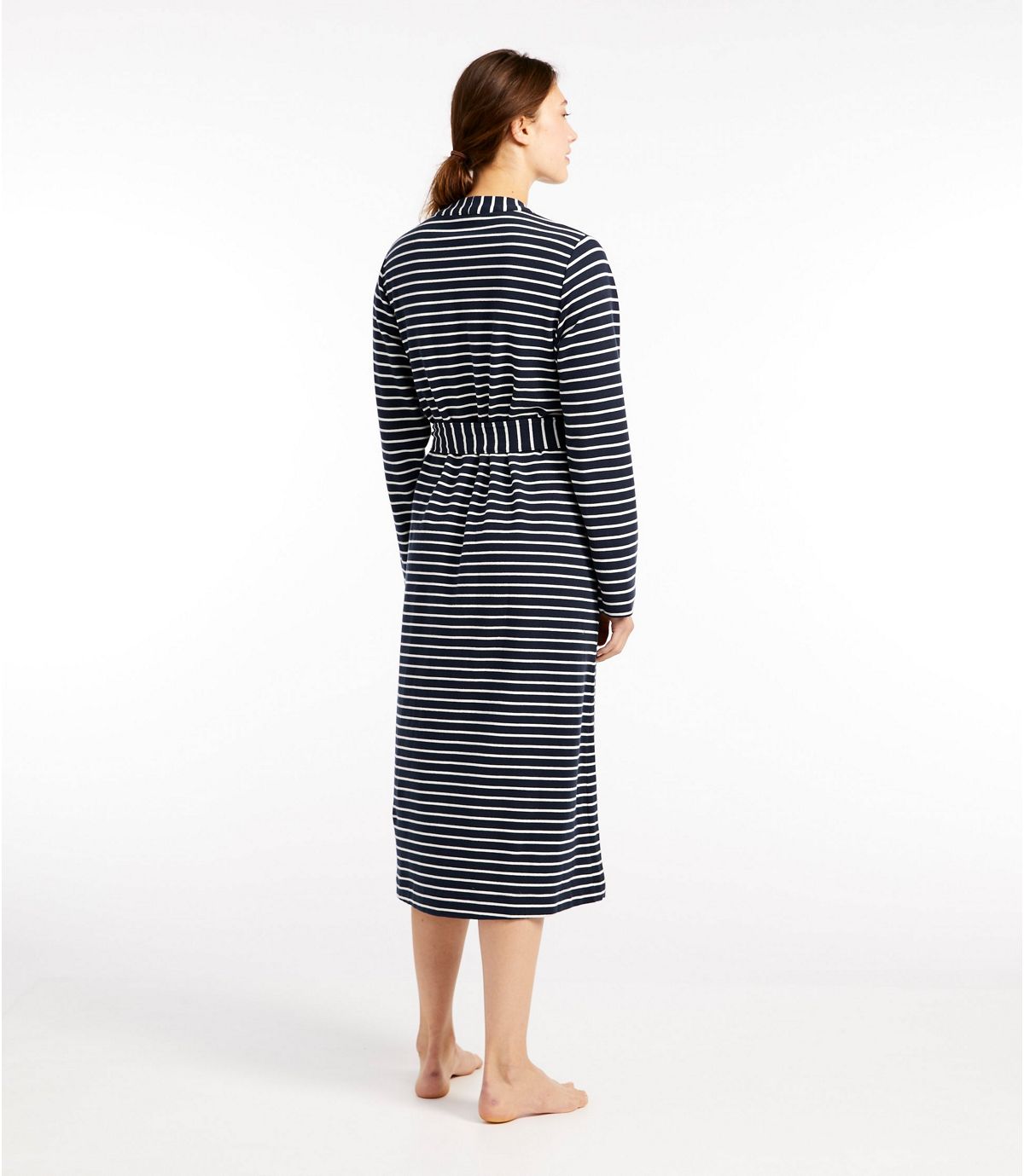 L.L.Bean Women's Ultrasoft Sweatshirt Robe, Wrap Stripe