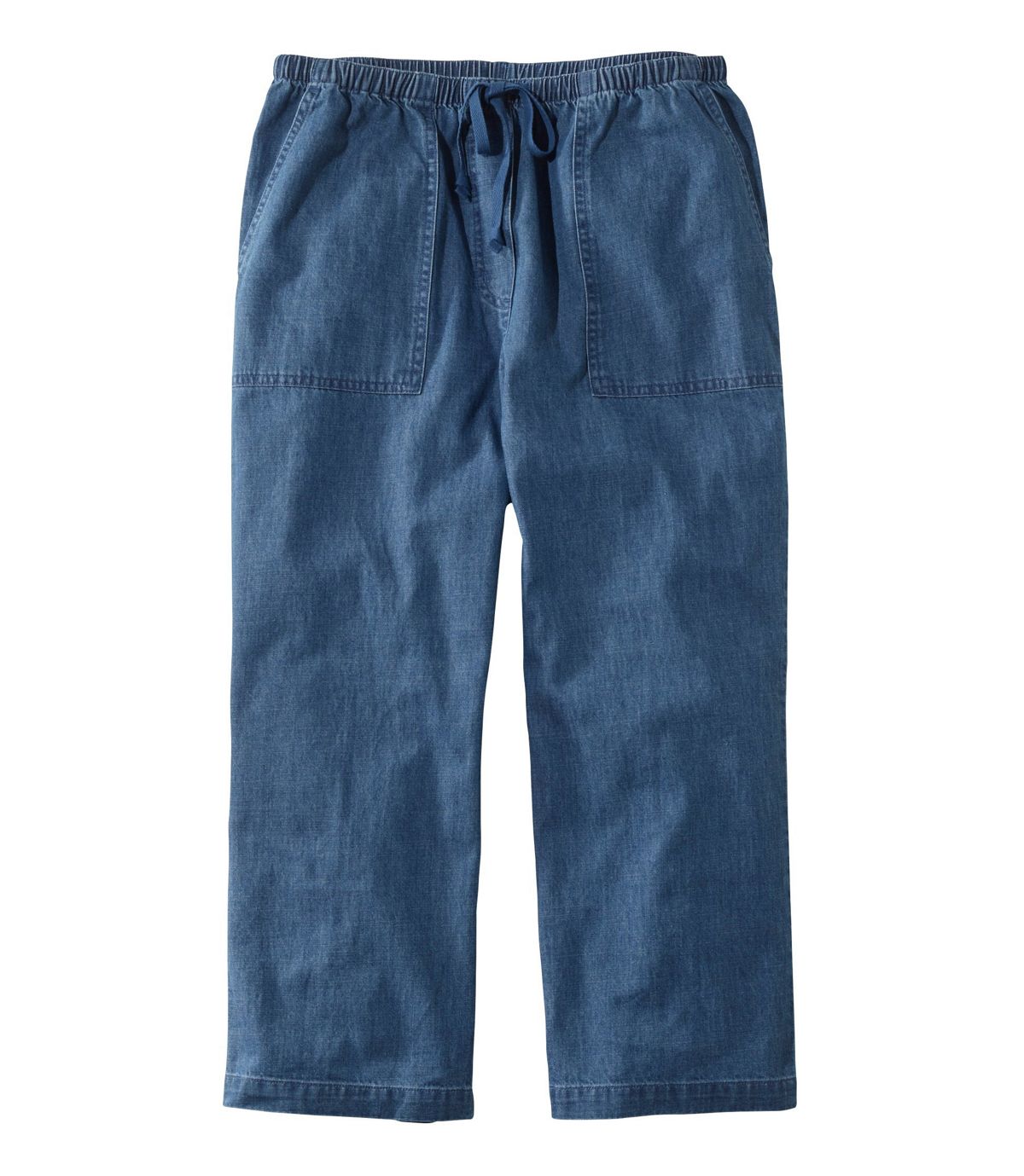 L.L.Bean Women's Sunwashed Cropped Pants, Denim