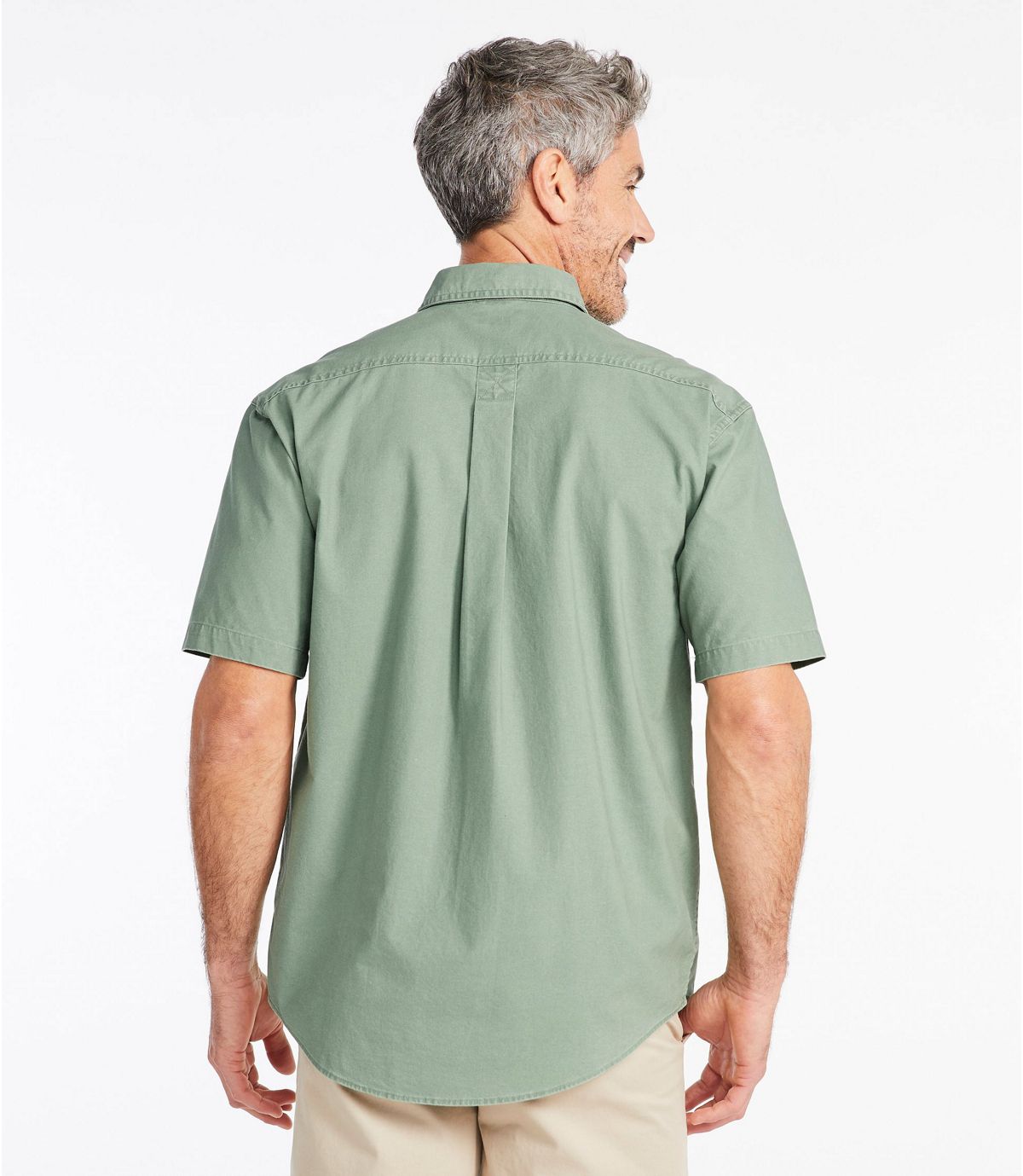 L.L.Bean Men's Sunwashed Canvas Shirt, Traditional Fit Short-Sleeve