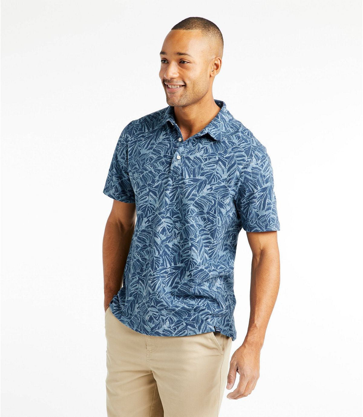L.L.Bean Men's Stonecoast Stretch Polo, Short-Sleeve, Print