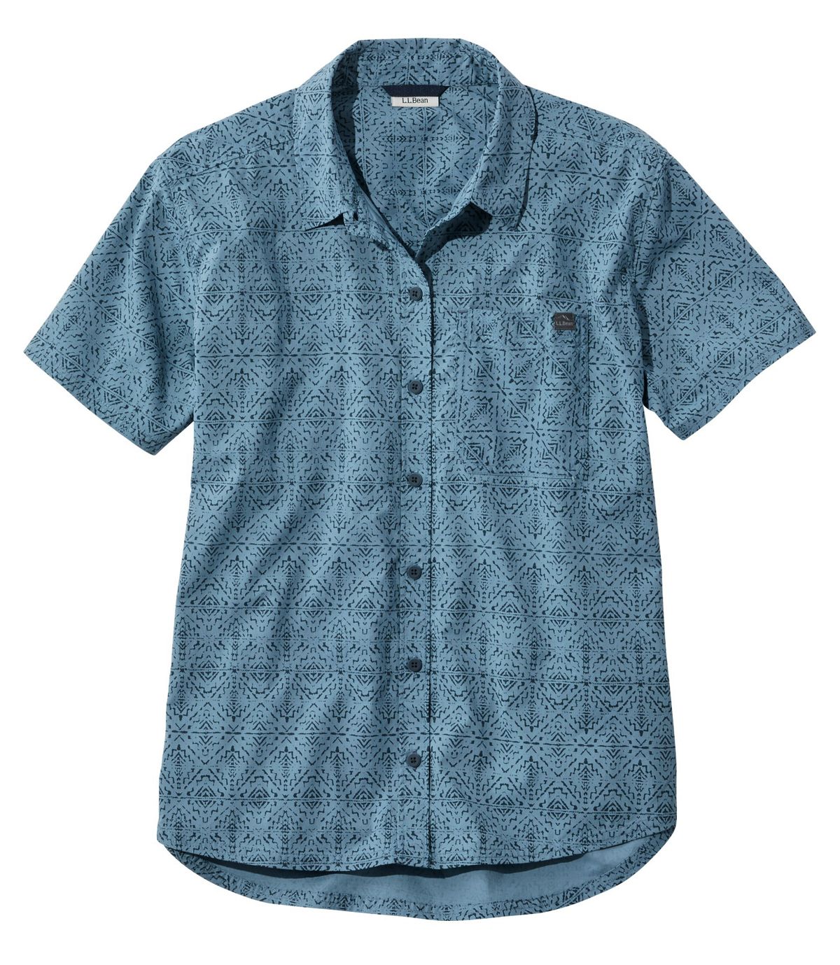 L.L.Bean Women's Beach Cruiser Summer Shirt, Short Sleeve Print