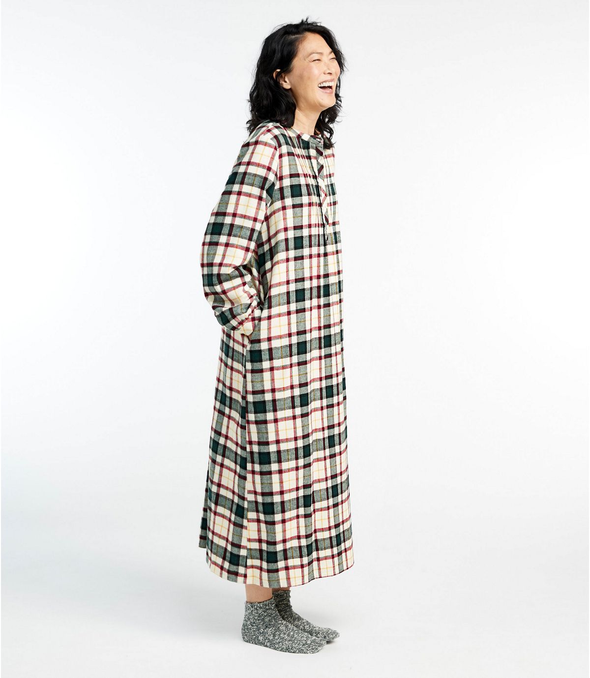 L.L.Bean Women's Scotch Plaid Flannel Nightgown