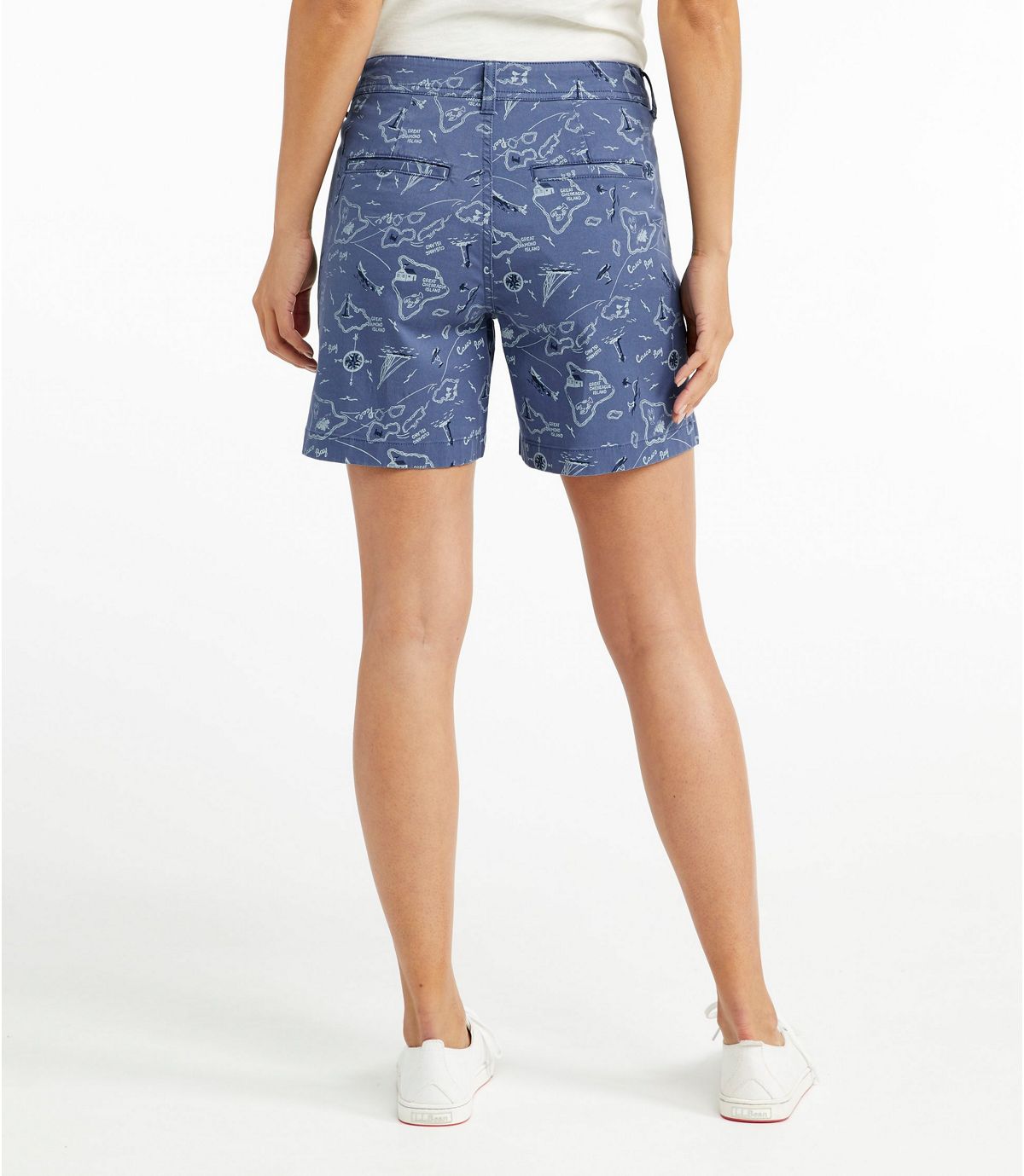 L.L.Bean Women's Lakewashed Chino Shorts, 6" Print