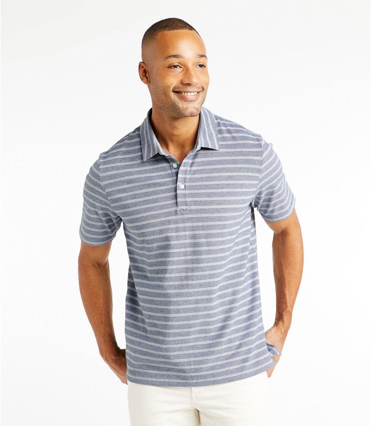 L.L.Bean Men's Stonecoast Stretch Polo, Short-Sleeve Stripe