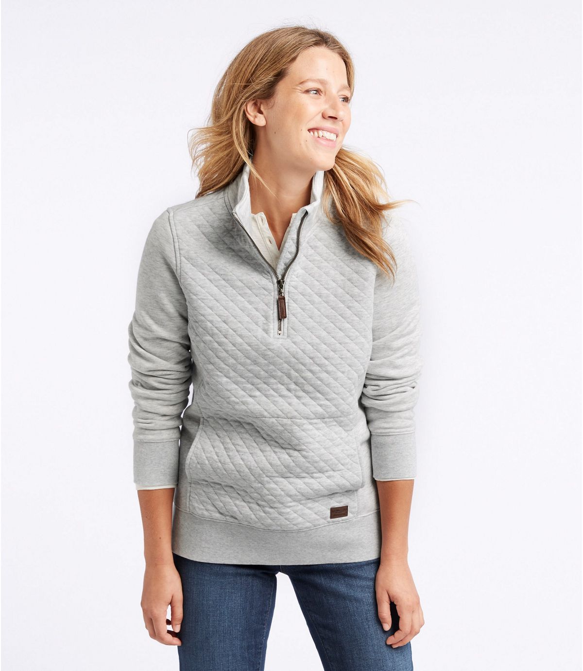 L.L.Bean Women's Quilted Quarter-Zip Pullover