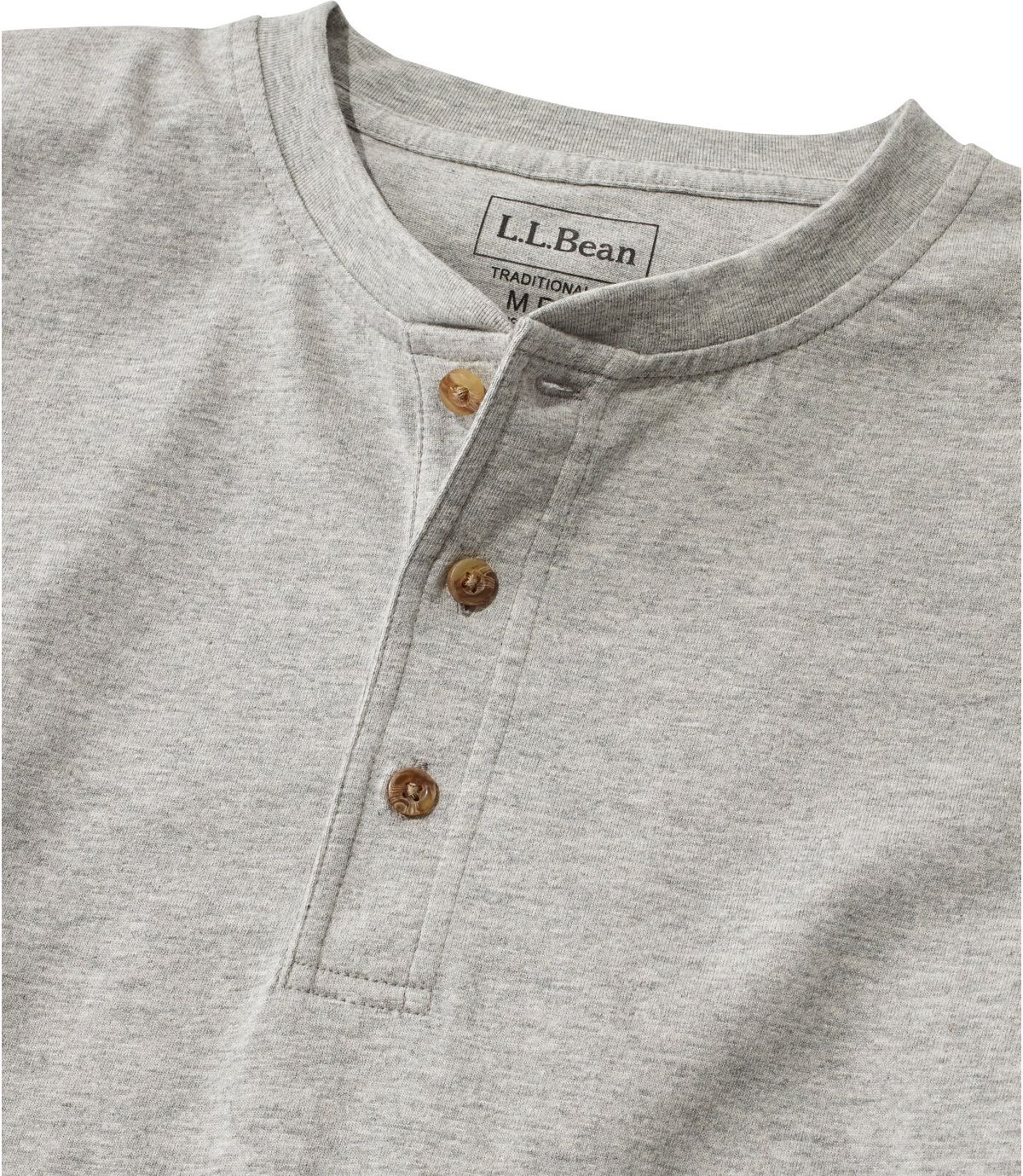 L.L.Bean Men's Carefree Unshrinkable Tee, Traditional Fit, Long-Sleeve Henley