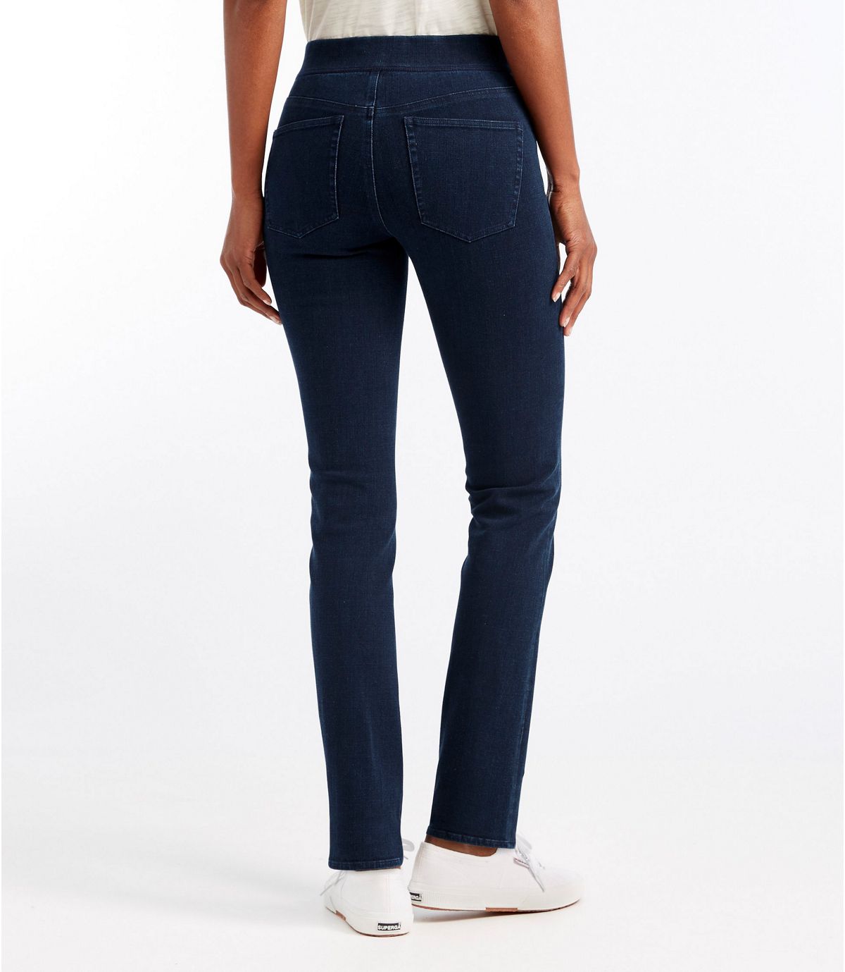 L.L.Bean Women's Superstretch Slimming Pull-On Jeans, Classic Fit Straight-Leg
