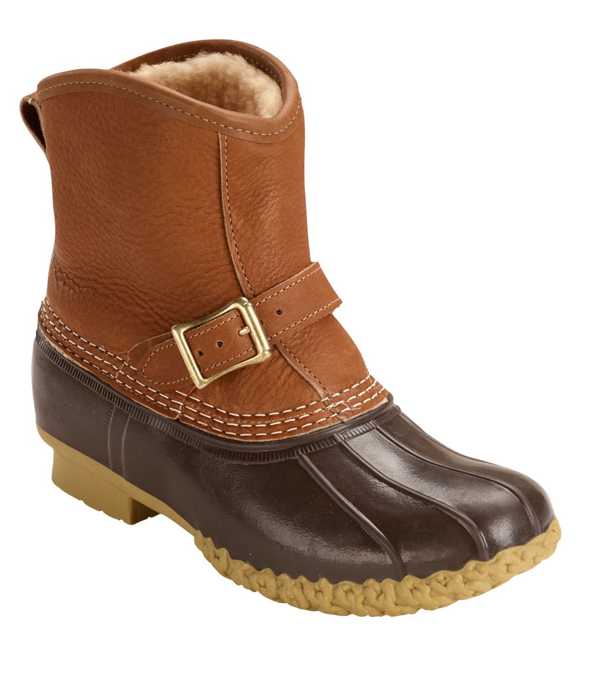 L.L.Bean Tumbled-Leather L.L.Bean Boots, 7" Shearling-Lined Lounger