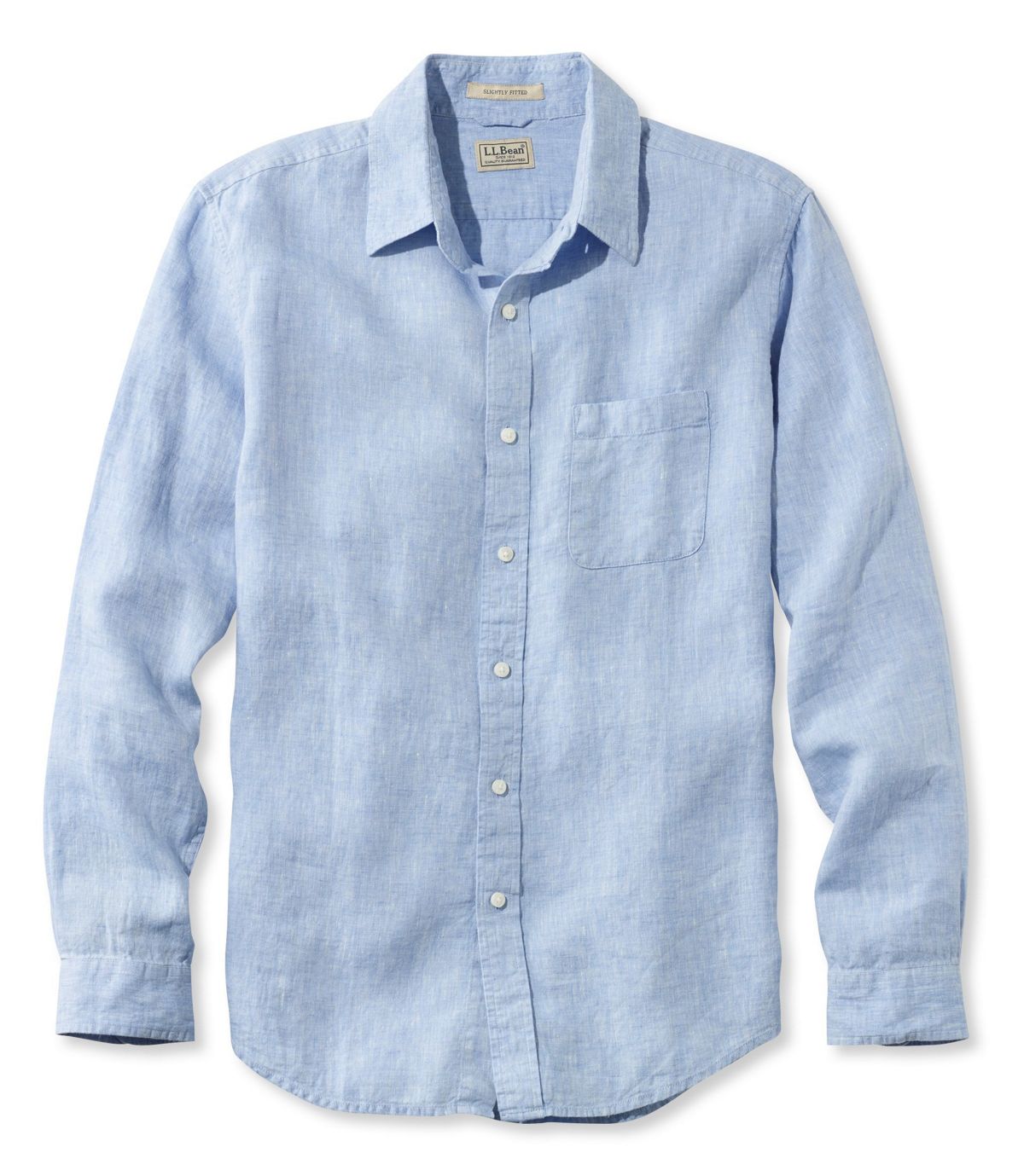 L.L.Bean Men's L.L.Bean Linen Shirt, Slightly Fitted Long-Sleeve
