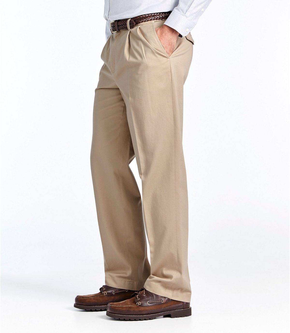 L.L.Bean Men's Wrinkle-Free Dress Chinos, Natural Fit Hidden Comfort Pleated