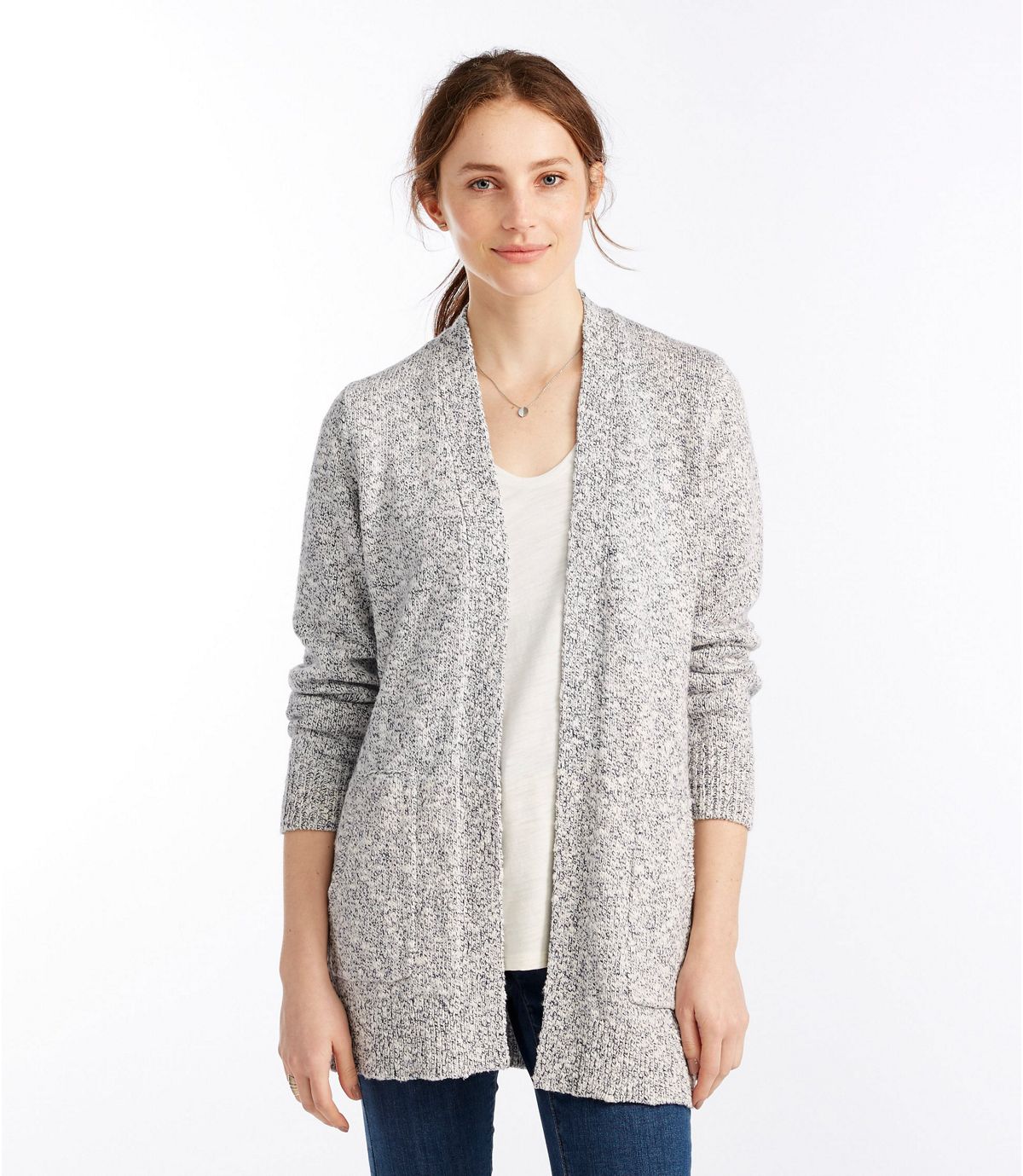 L.L.Bean Women's Cotton Ragg Sweater, Open Cardigan