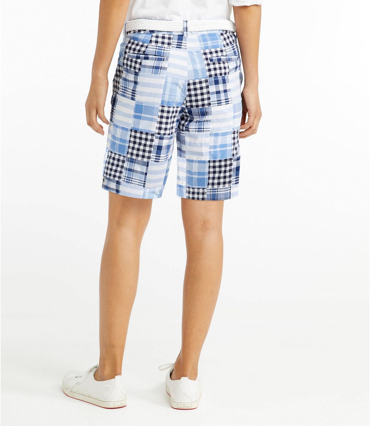L.L.Bean Women's Lakewashed Chino Shorts, Bermuda Patchwork