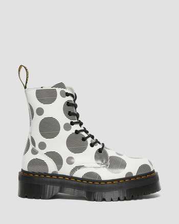 Jadon Polka Dot Smooth Leather Platform Boots,MEN'S PLATFORMS,no.446