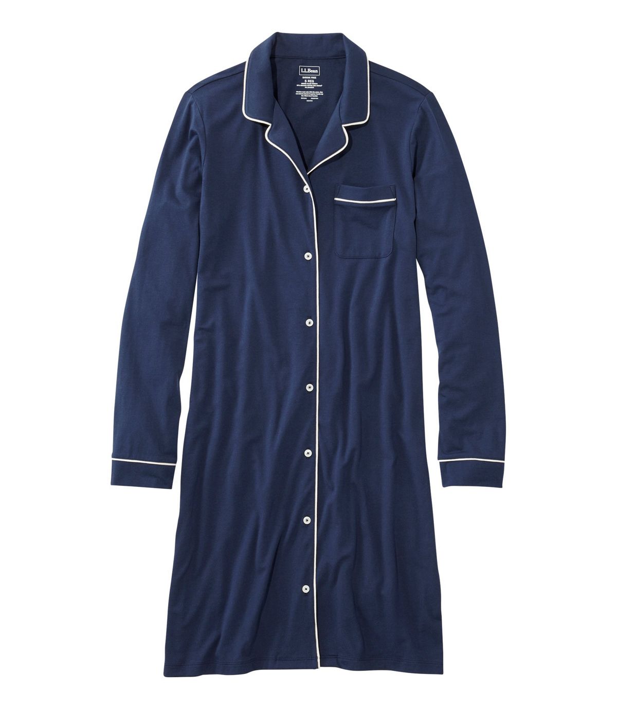 L.L.Bean Women's Organic Supersoft Shrink-Free Nightgown, Button-Front
