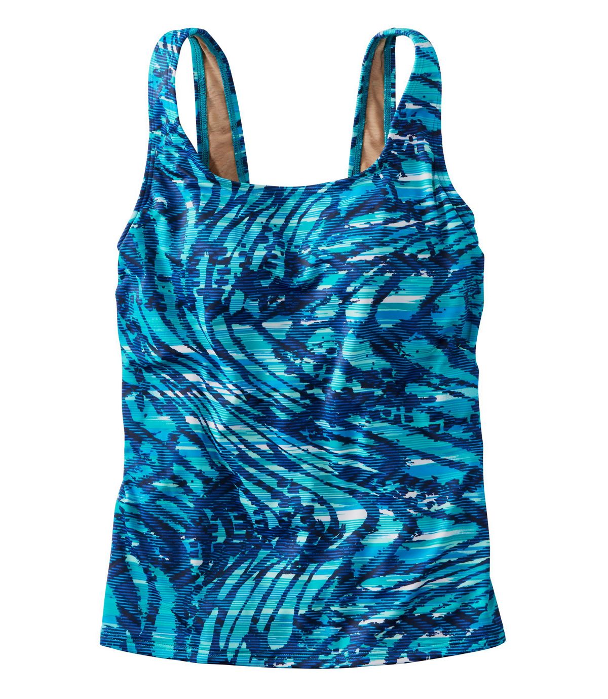 L.L.Bean Women's BeanSport® Swimwear, Tankini Top Scoopneck Wave Print