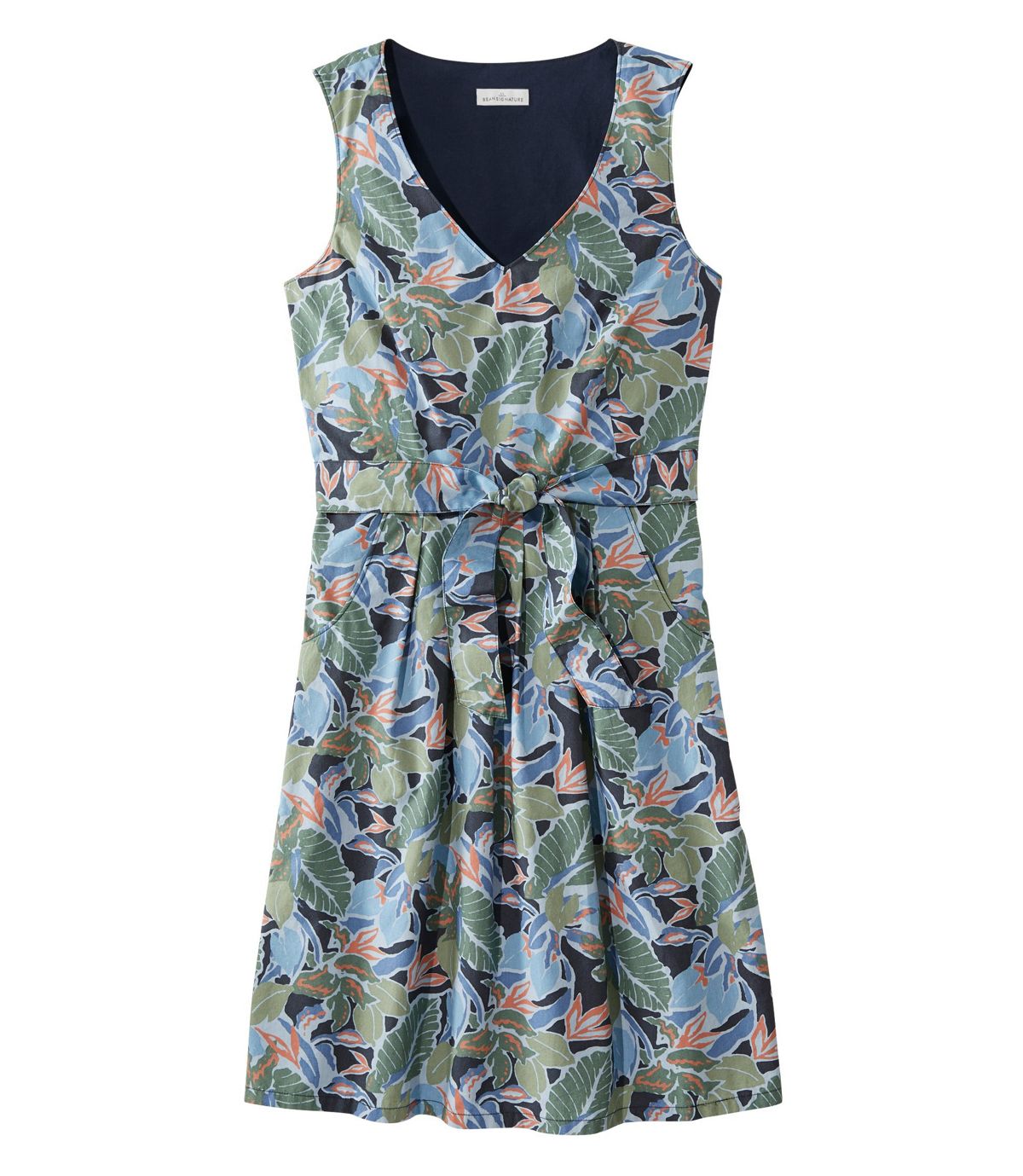 L.L.Bean Women's Signature V-Neck Poplin Dress, Print