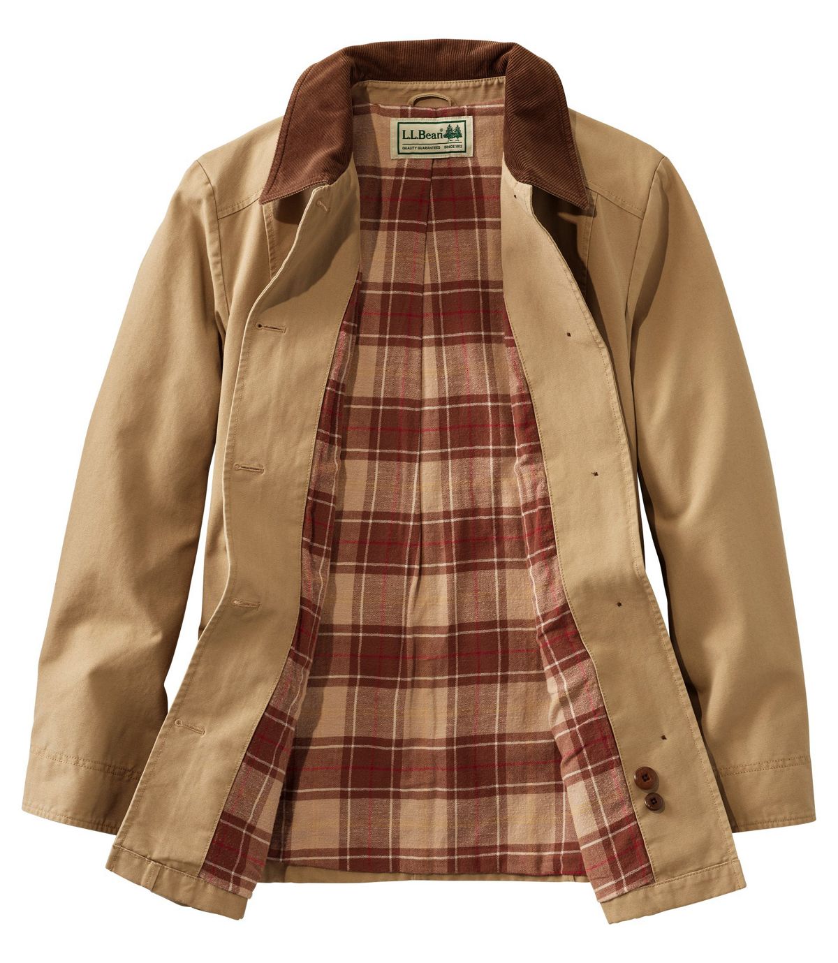 L.L.Bean Women's Adirondack Barn Coat, Flannel-Lined