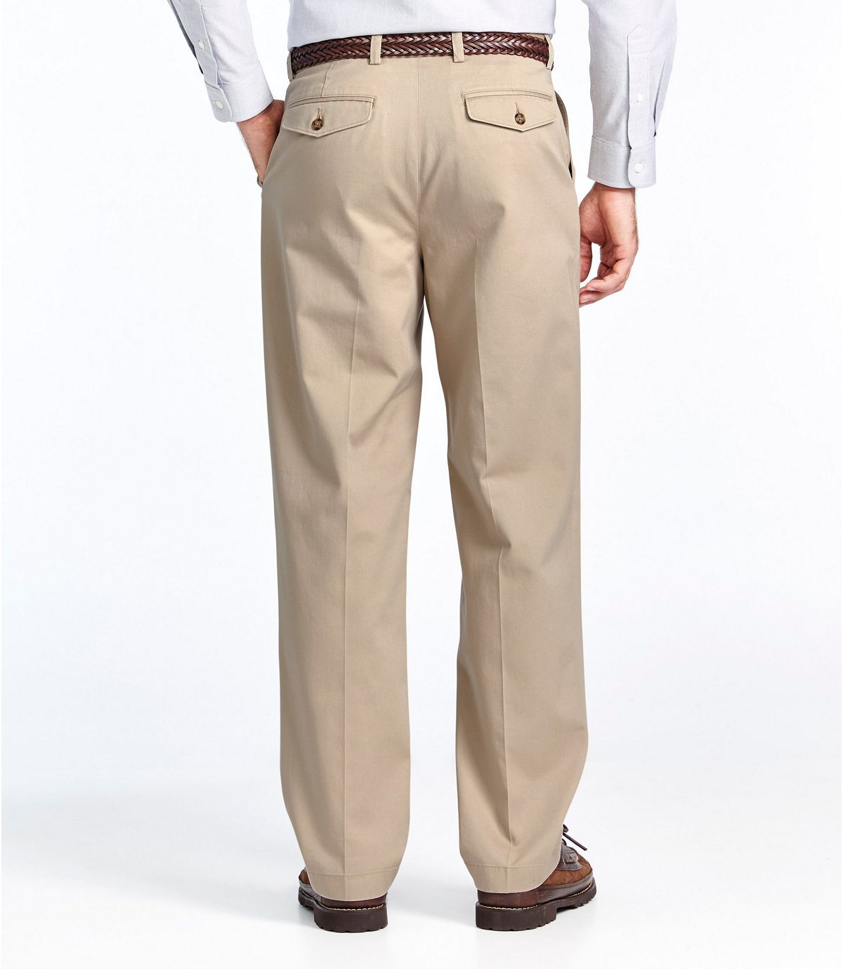 L.L.Bean Men's Wrinkle-Free Dress Chinos, Natural Fit Hidden Comfort Pleated