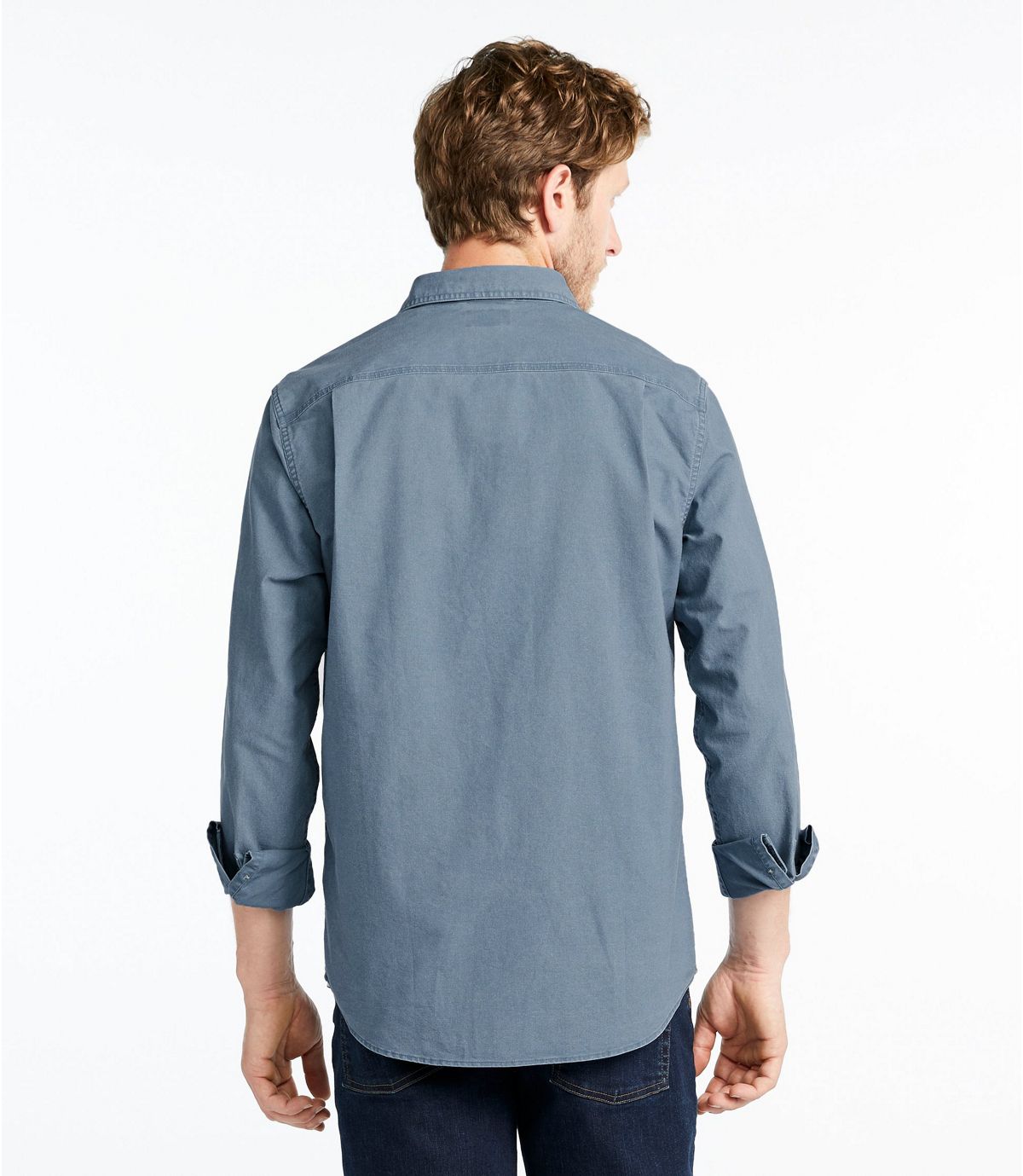 L.L.Bean Men's Sunwashed Canvas Shirt, Slightly Fitted, Long-Sleeve
