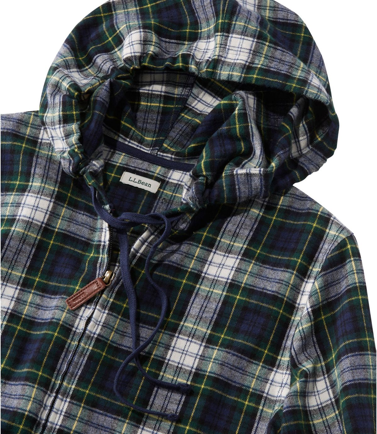 L.L.Bean Women's Scotch Plaid Flannel Shirt, Relaxed Zip Hoodie