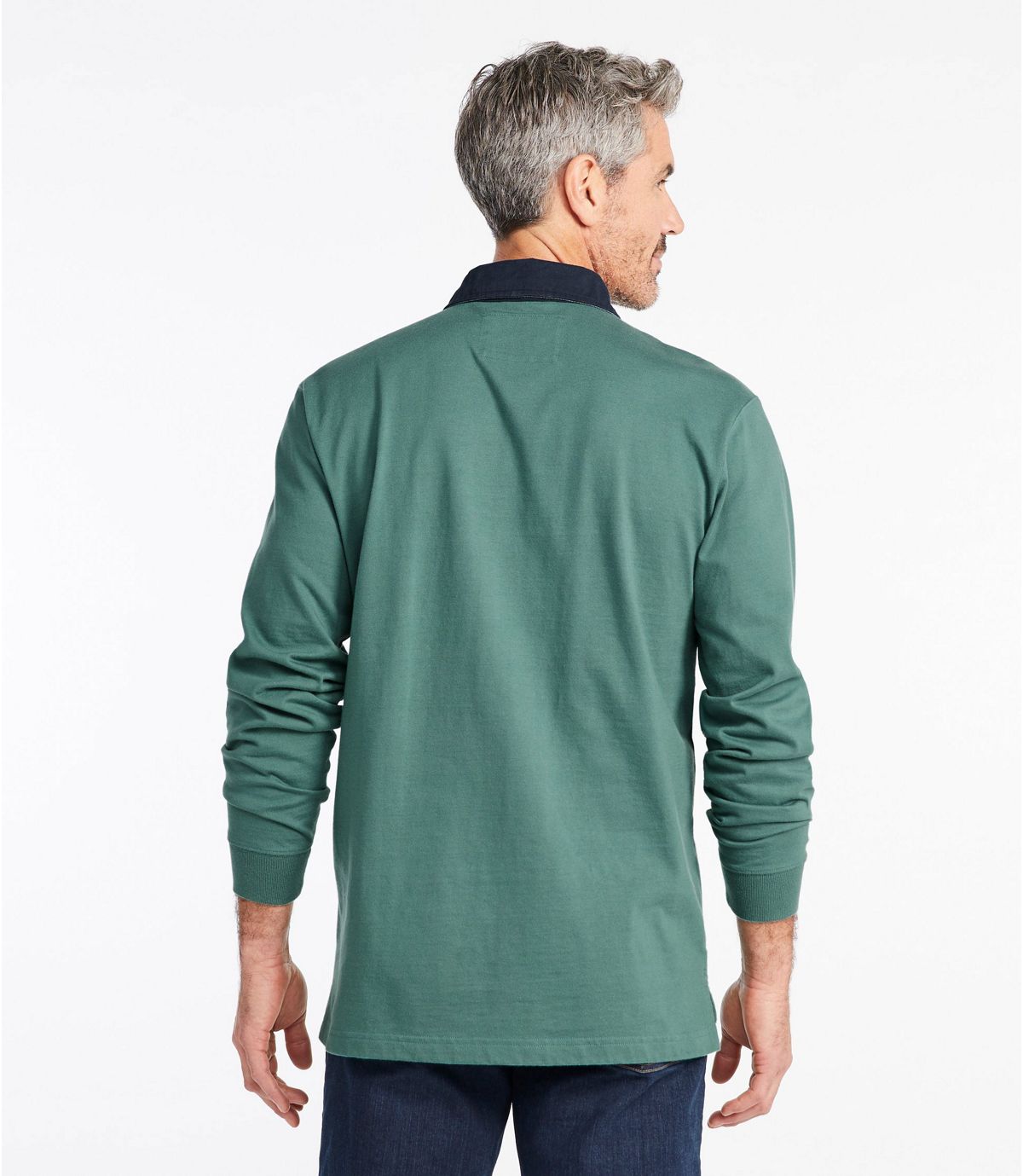 L.L.Bean Men's Lakewashed® Rugby, Traditional Fit Long-Sleeve Solid