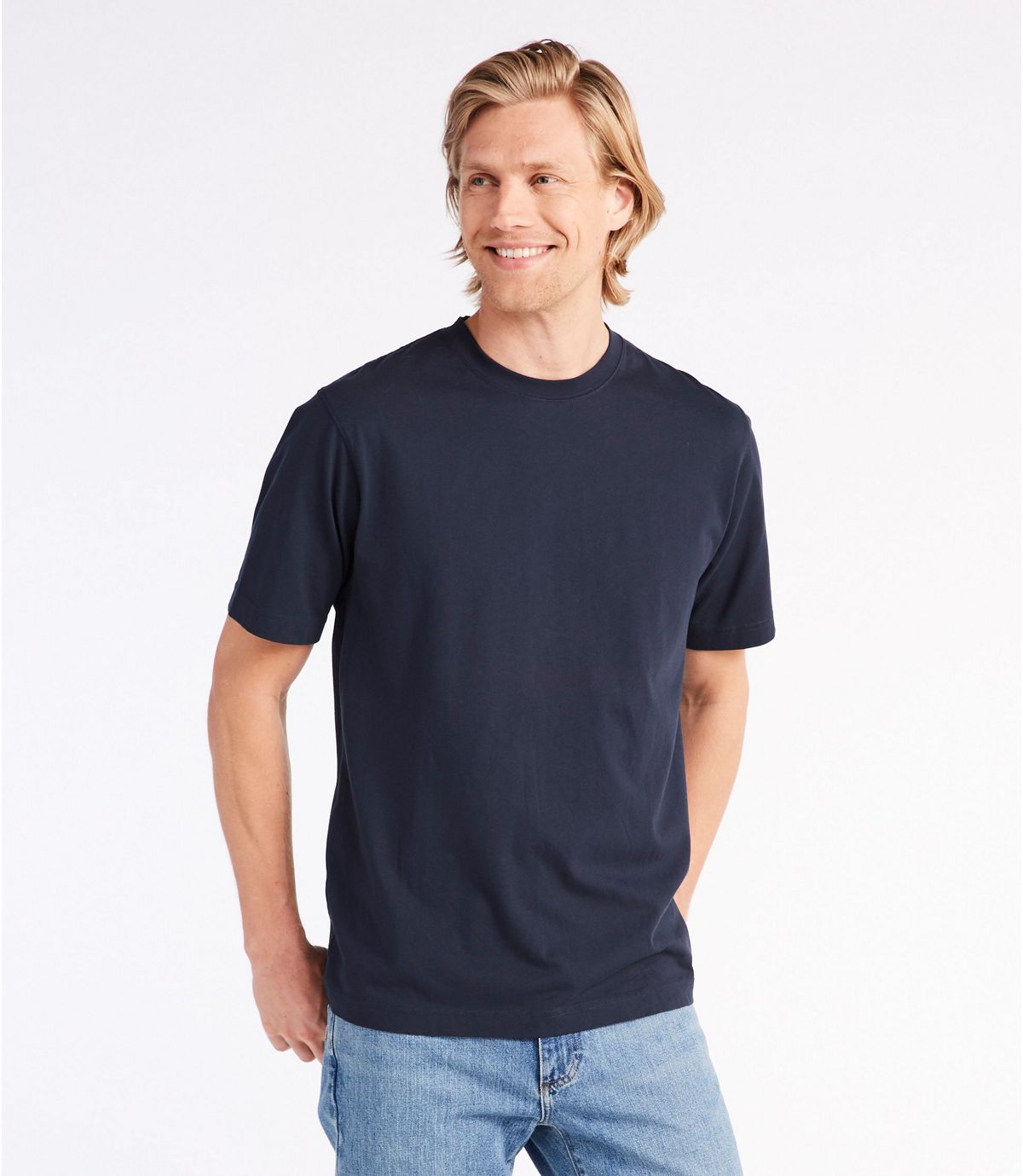 L.L.Bean Men's Carefree Unshrinkable Tee, Traditional Fit Short-Sleeve
