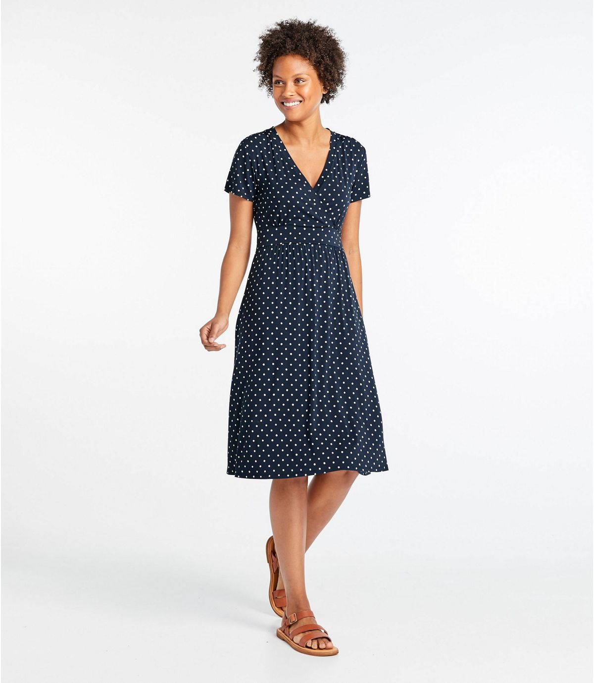 L.L.Bean Women's Summer Knit Dress, Short-Sleeve Print