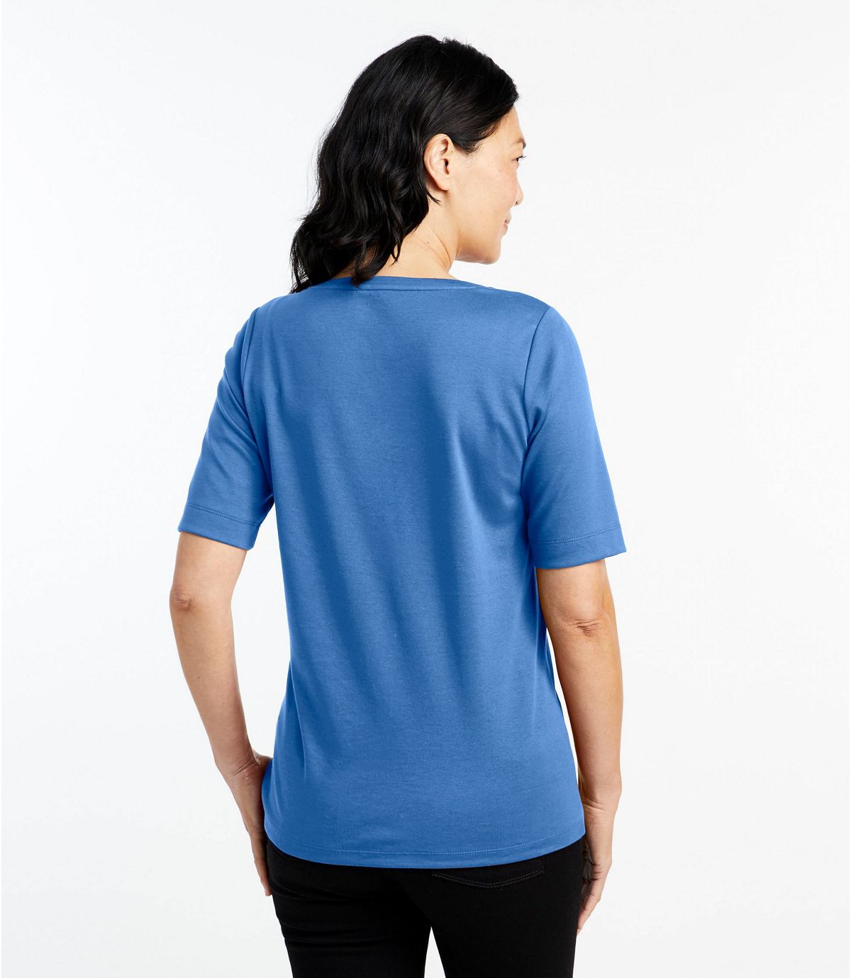 L.L.Bean Women's L.L.Bean Jewelneck Tee, Elbow-Sleeve