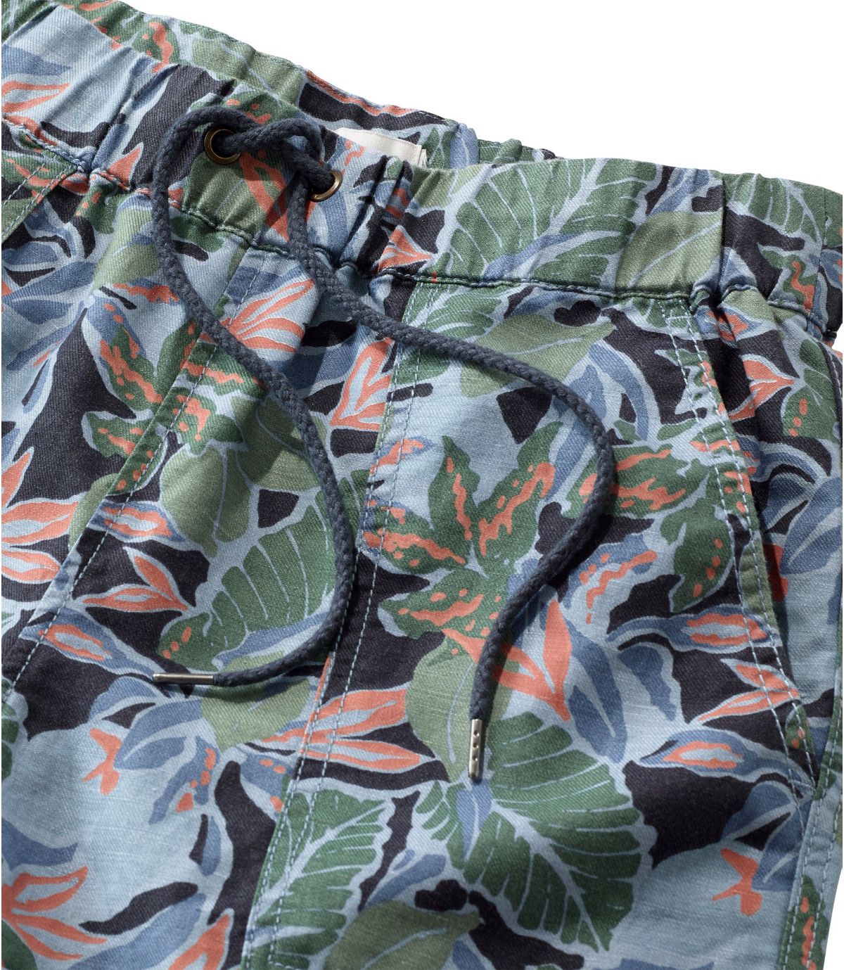 L.L.Bean Women's Signature Linen Cotton Pull On Shorts, Print